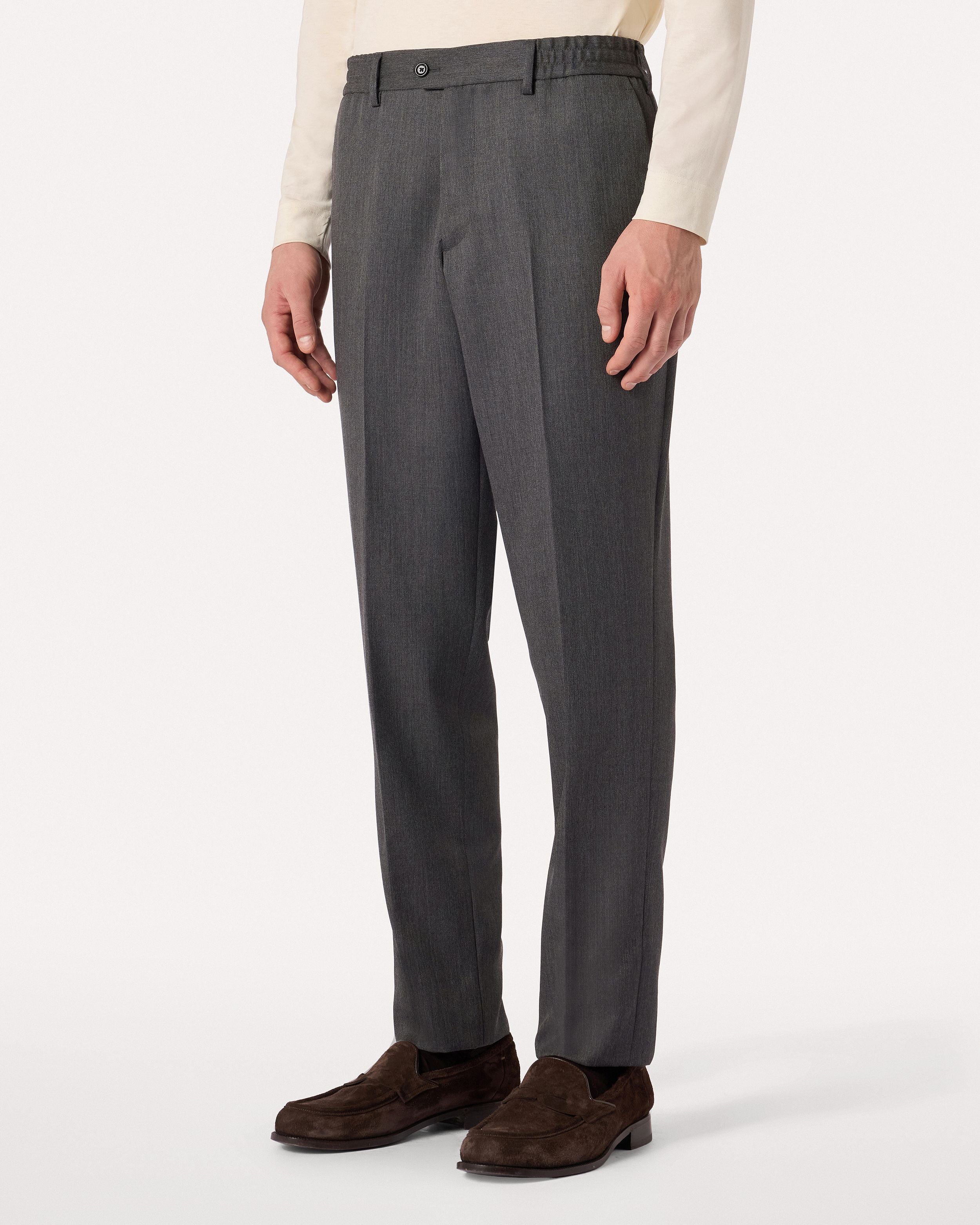 Pantalone grigio senza pieghe in twill di lana GREY Lardini 4