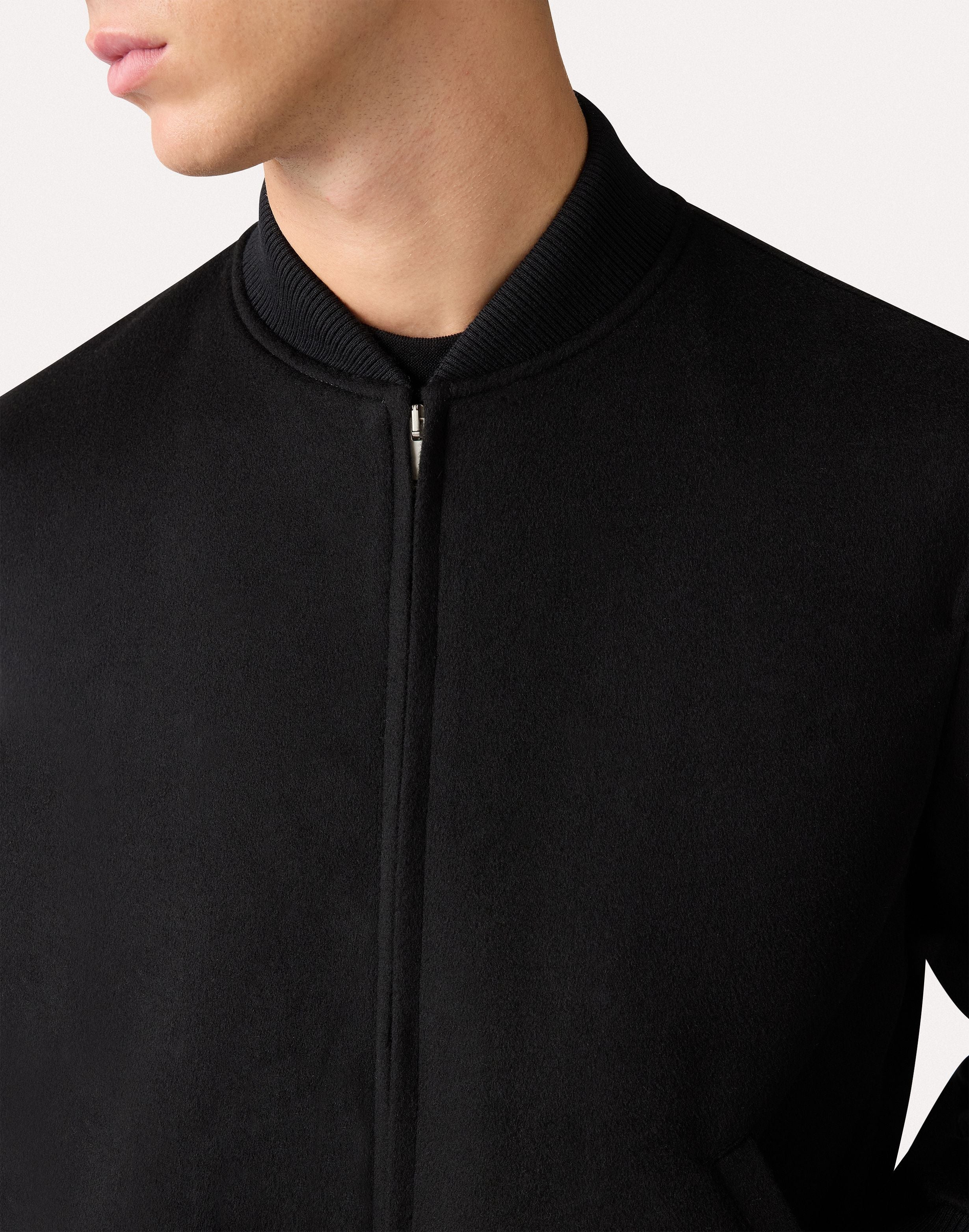 Giubbino nero varsity in lana BLACK Lardini 3