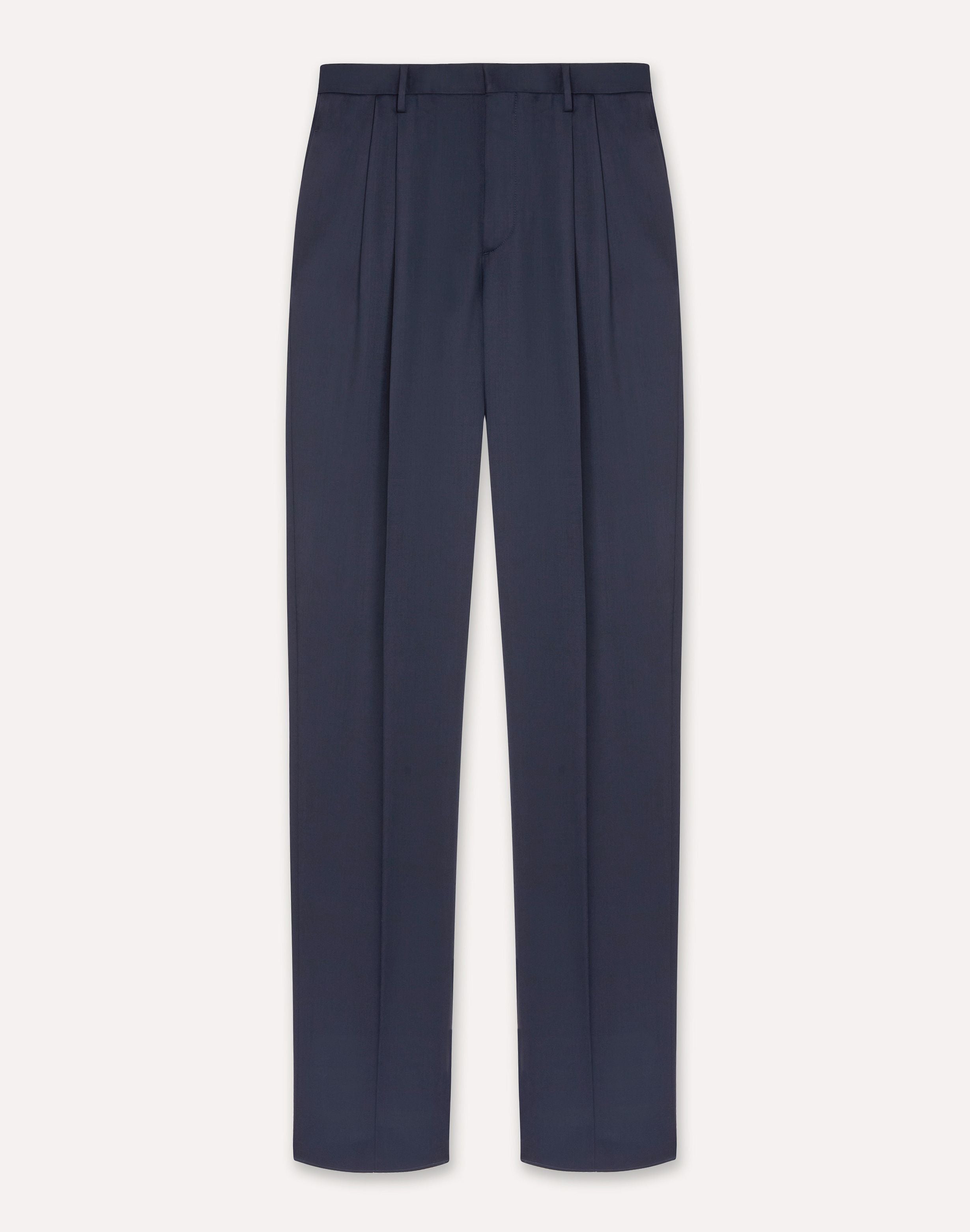 Two-pleat pants in lightweight blue woolen fabric BLUE Lardini 1