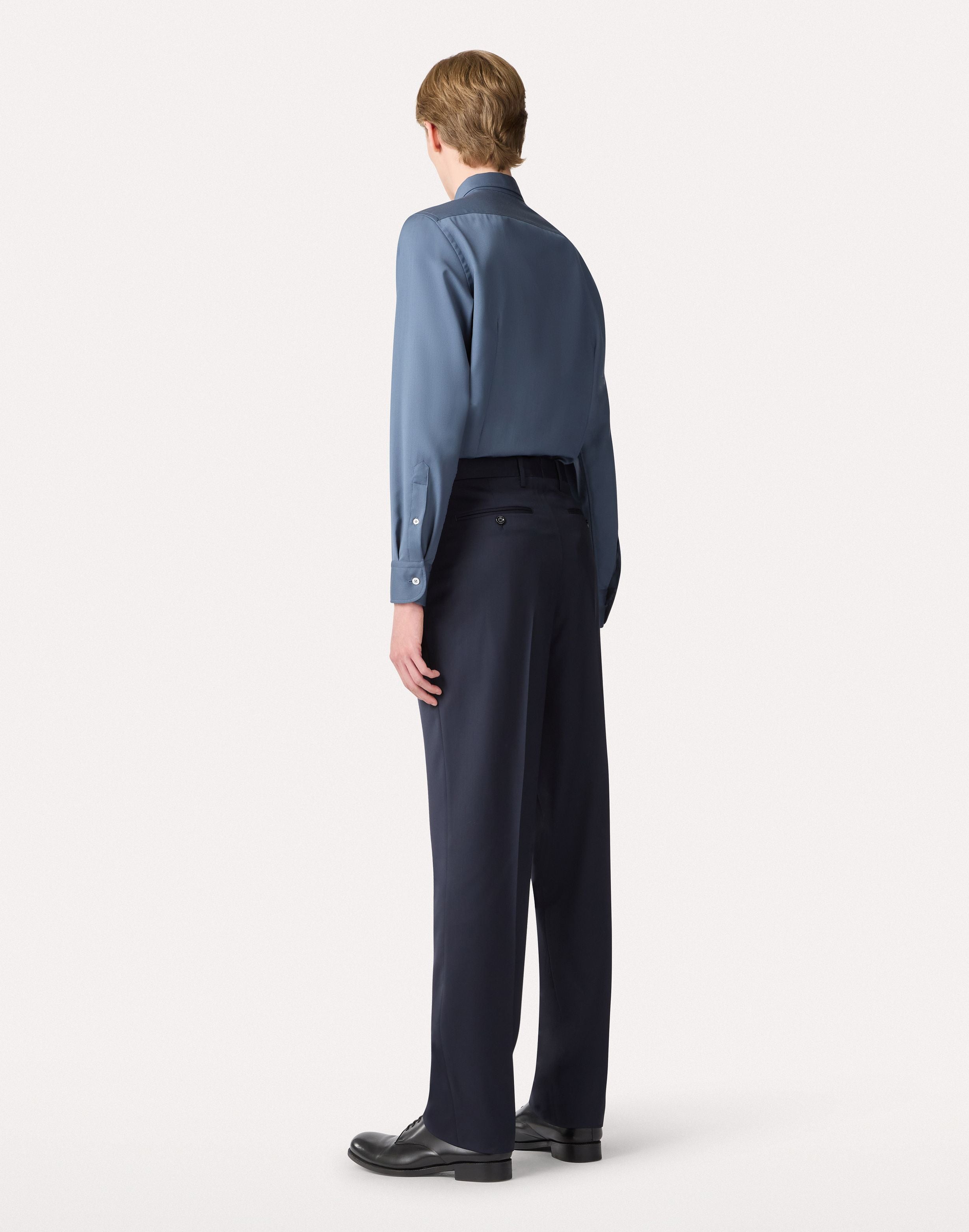 Two-pleat pants in lightweight blue woolen fabric BLUE Lardini 5