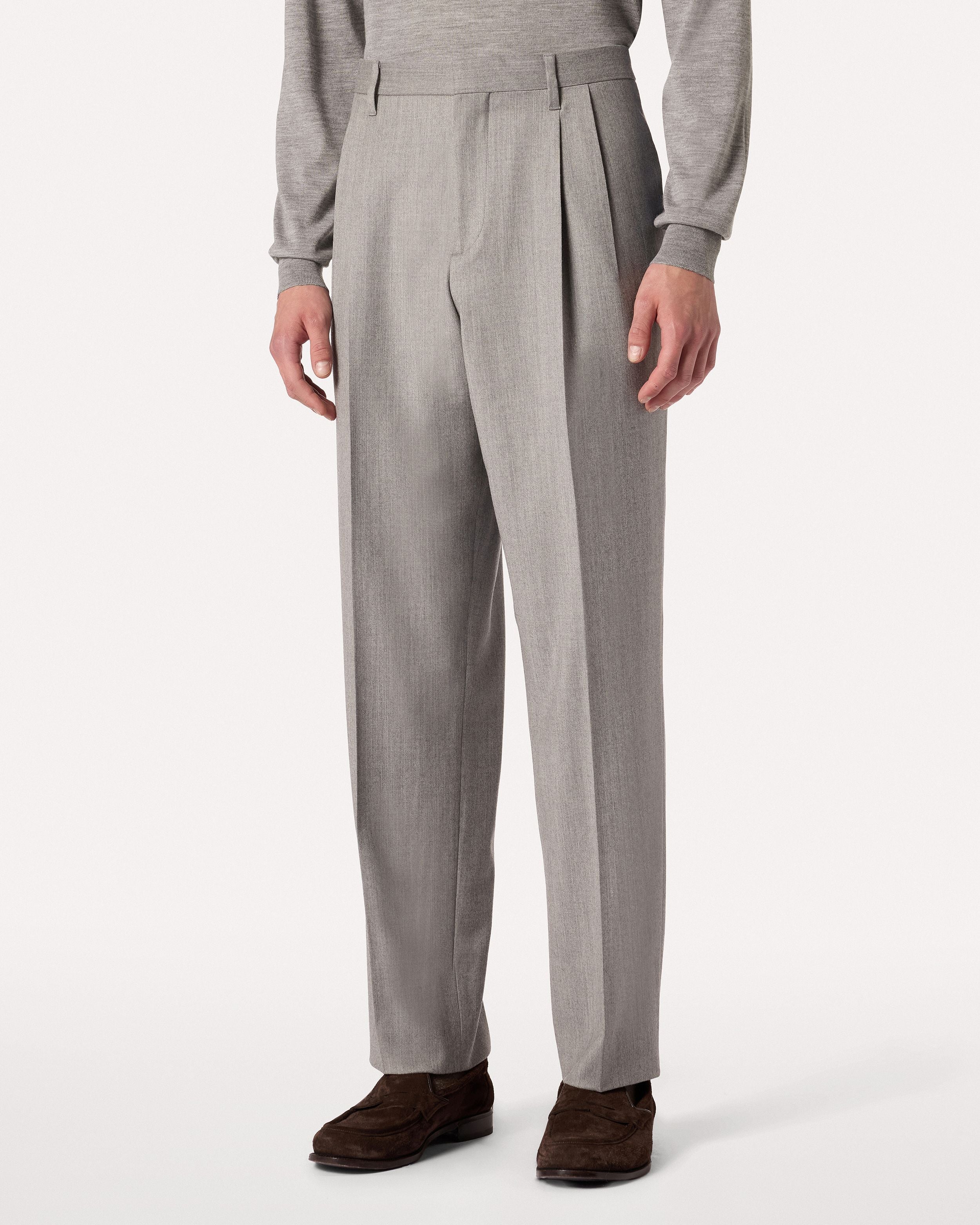 Pantalone grigio a due pieghe in saia leggera GREY Lardini 4