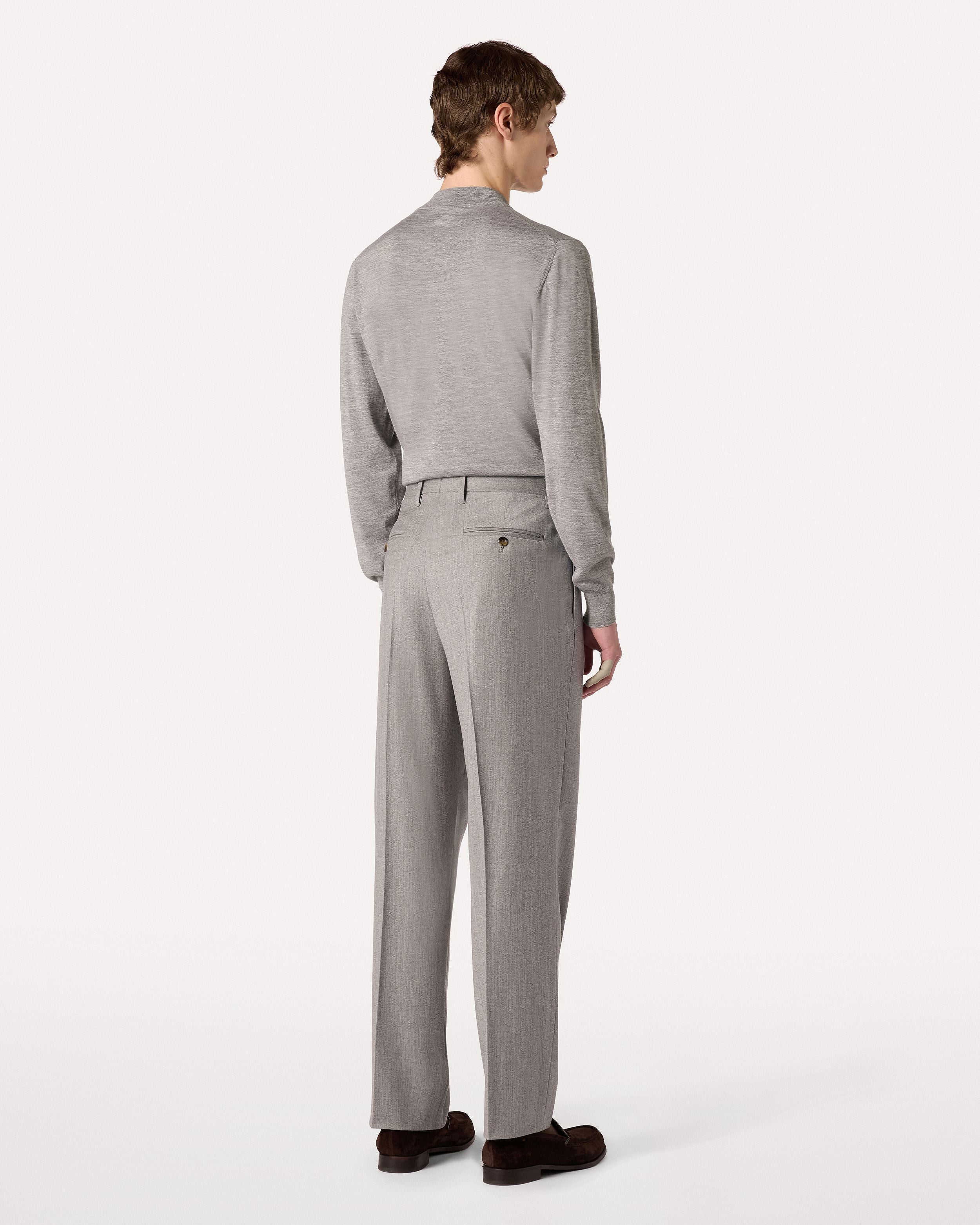 Pantalone grigio a due pieghe in saia leggera GREY Lardini 5