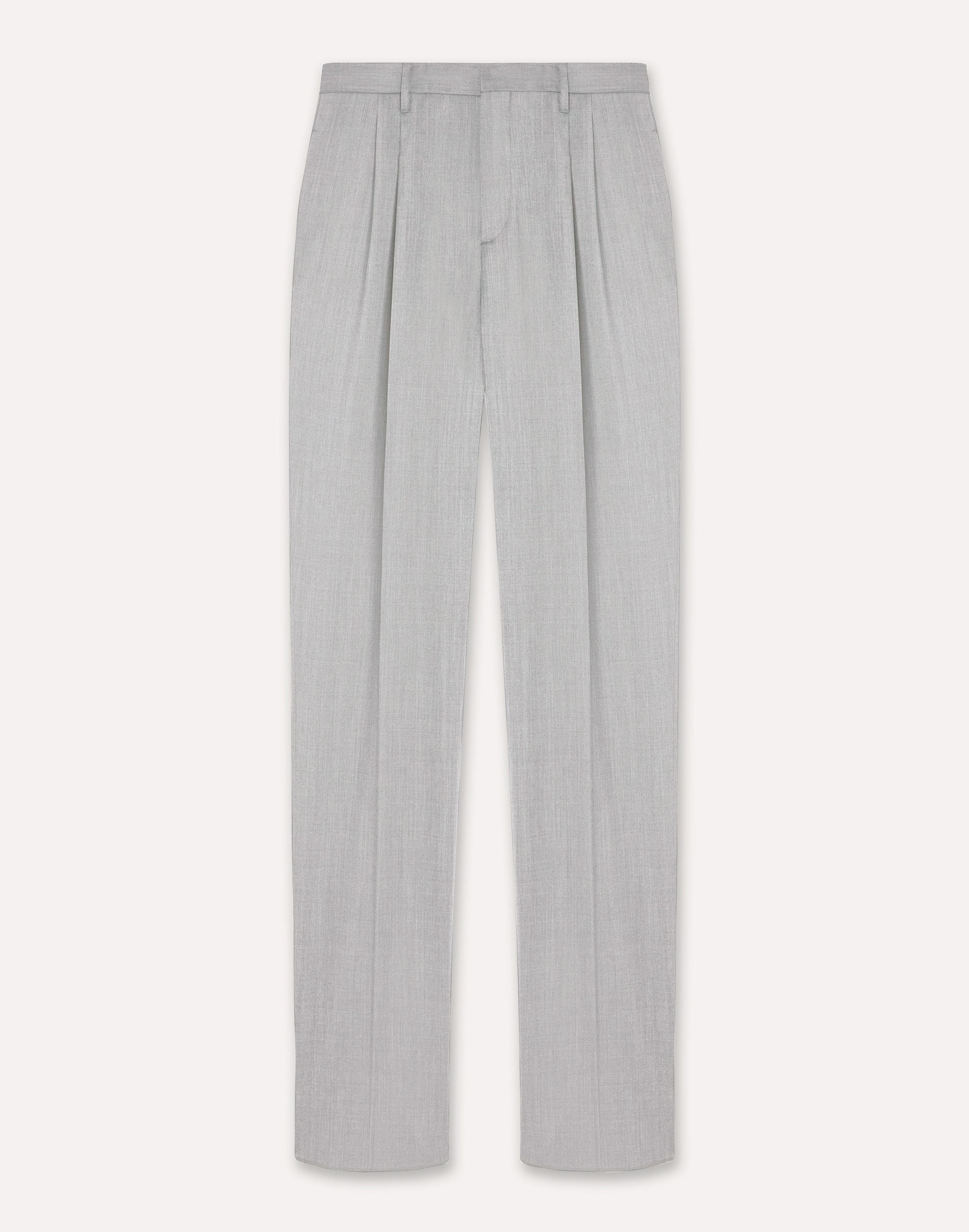 Grey two-pleat trousers in stretch combed flannel GREY Lardini 1