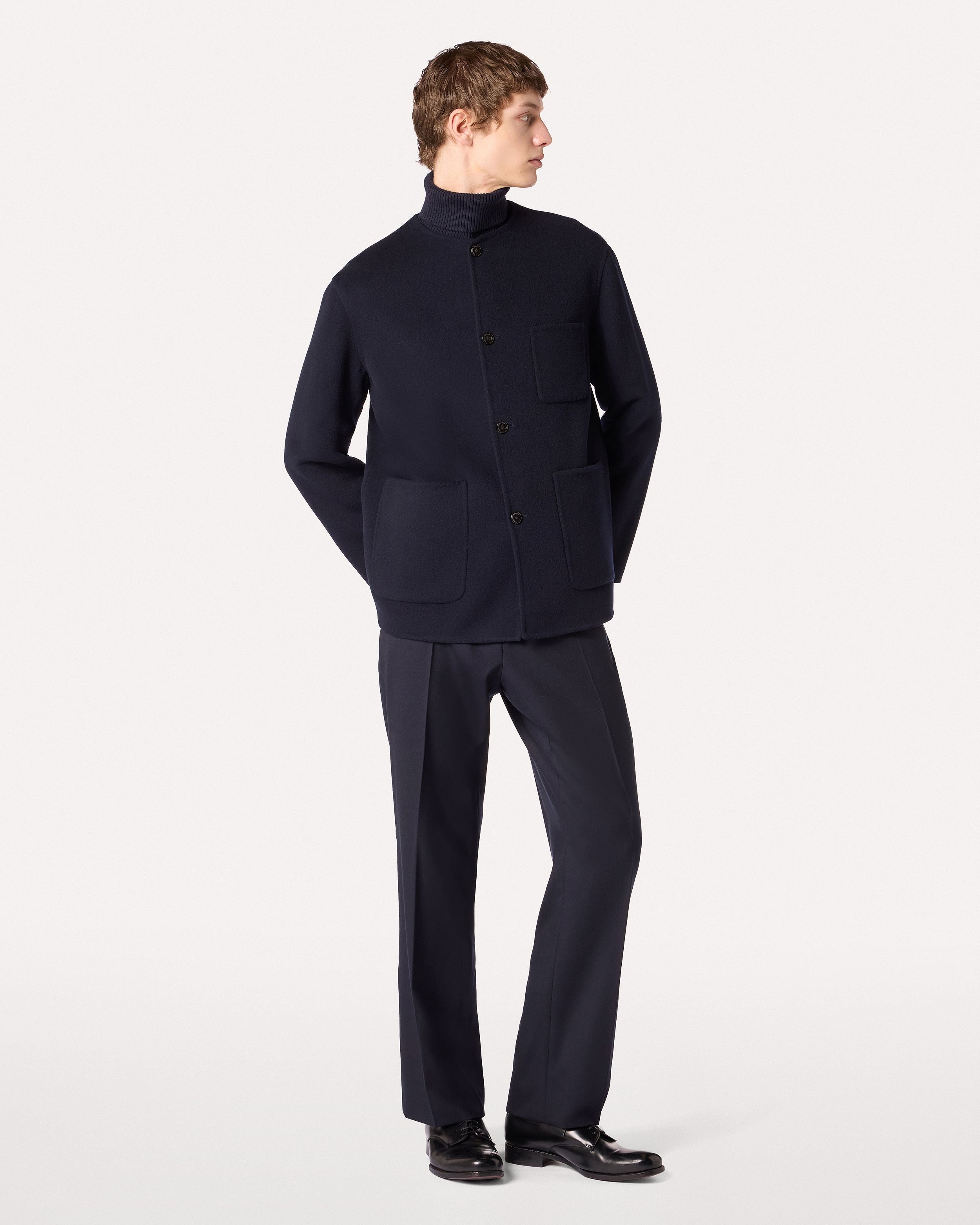 Giacca monopetto blu in lana BLUE/BLACK Lardini 2