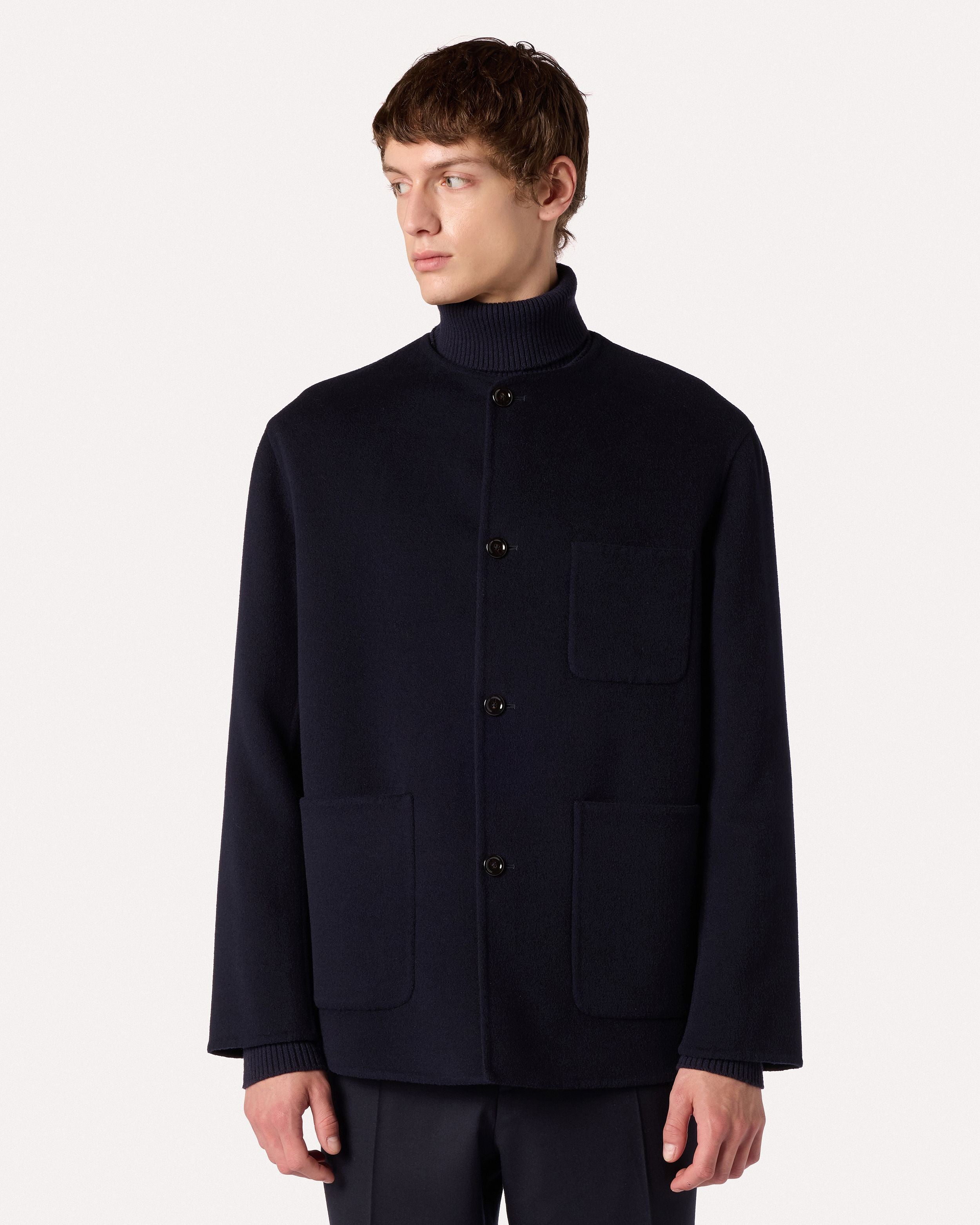 Giacca monopetto blu in lana BLUE/BLACK Lardini 4