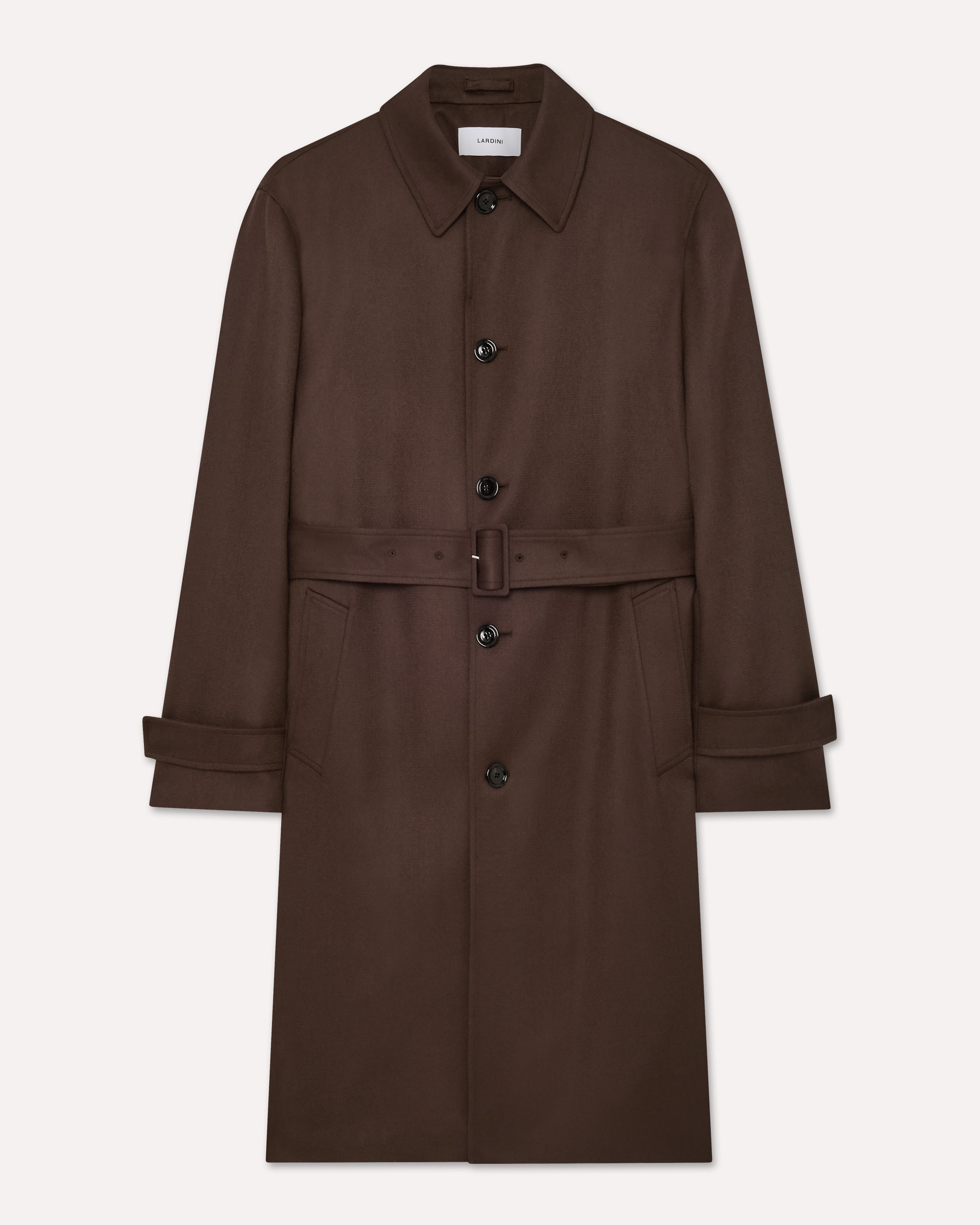 Brauner einreihiger Trenchcoat aus Wolle BROWN Lardini 1