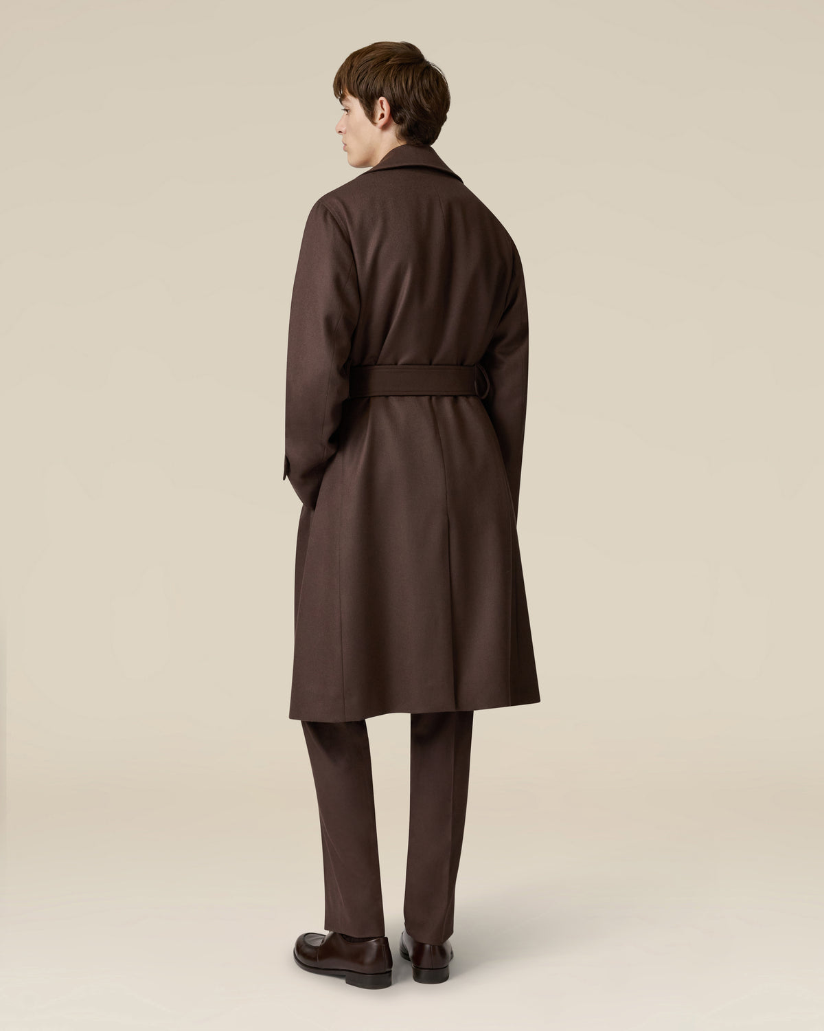 Brauner einreihiger Trenchcoat aus Wolle BROWN Lardini 5