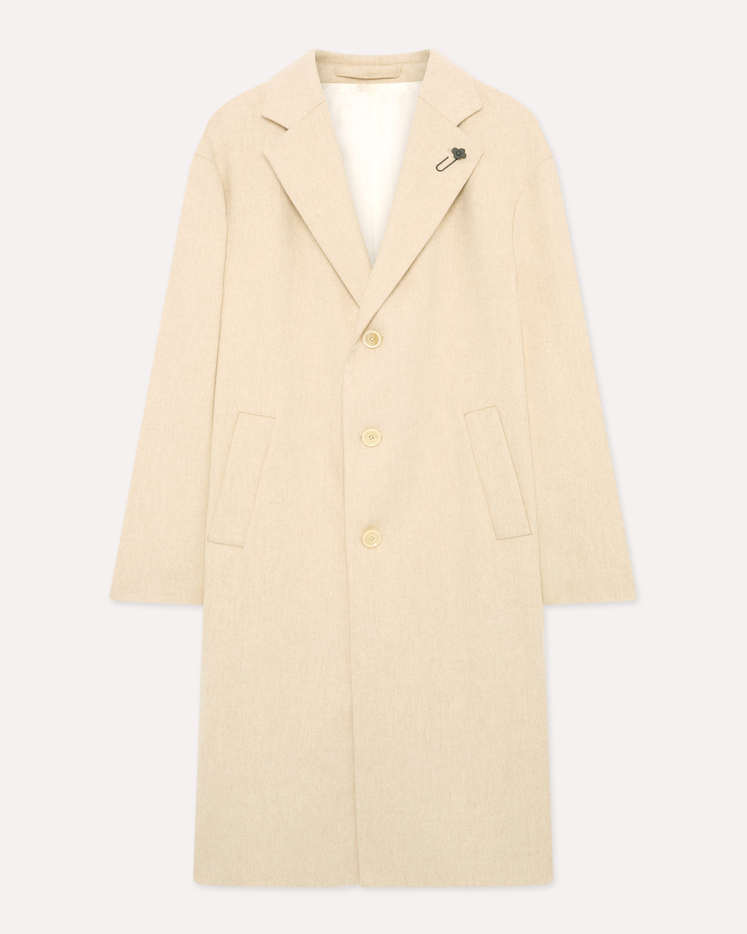 Cream single-breasted wool coat CREAM Lardini 1