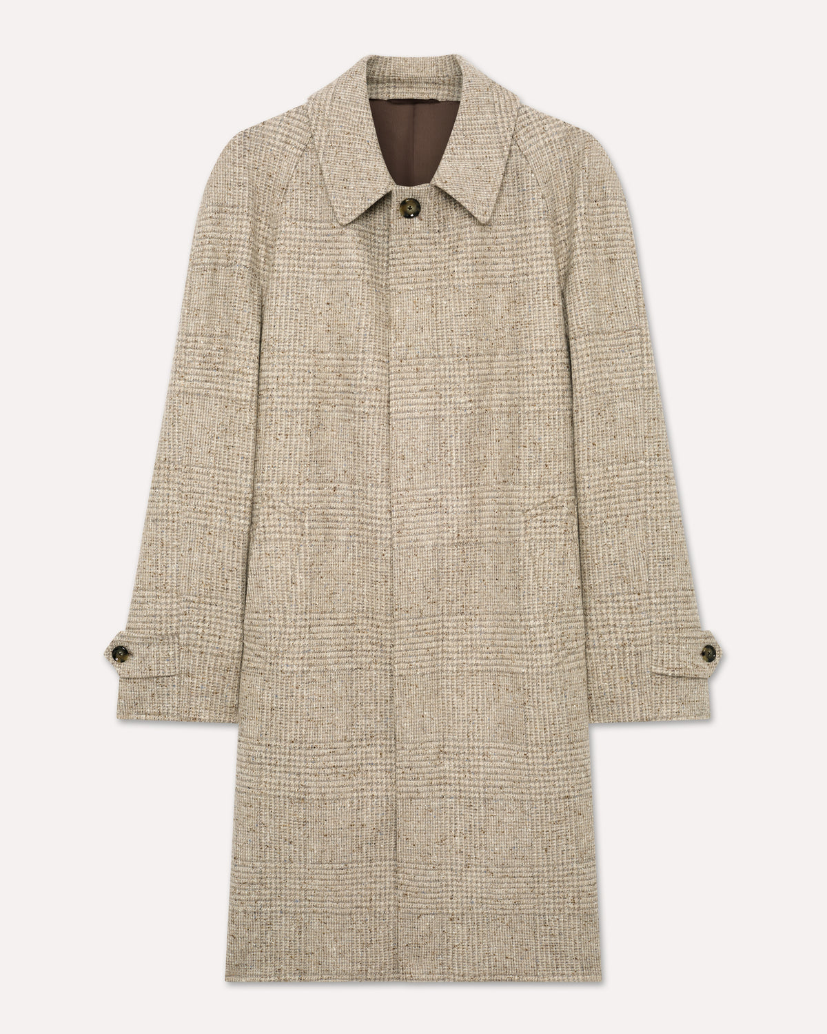 Beige-grauer einreihiger Tweedmantel BEIGE/GREY Lardini 1