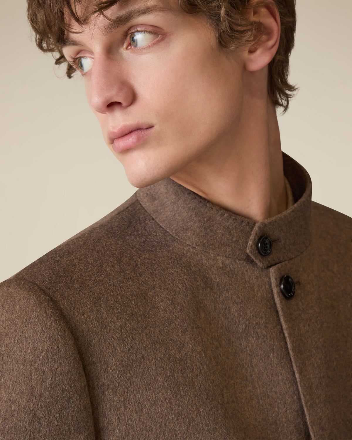 Einreihiges Sakko aus reinem braunem Kaschmir BROWN Lardini 4