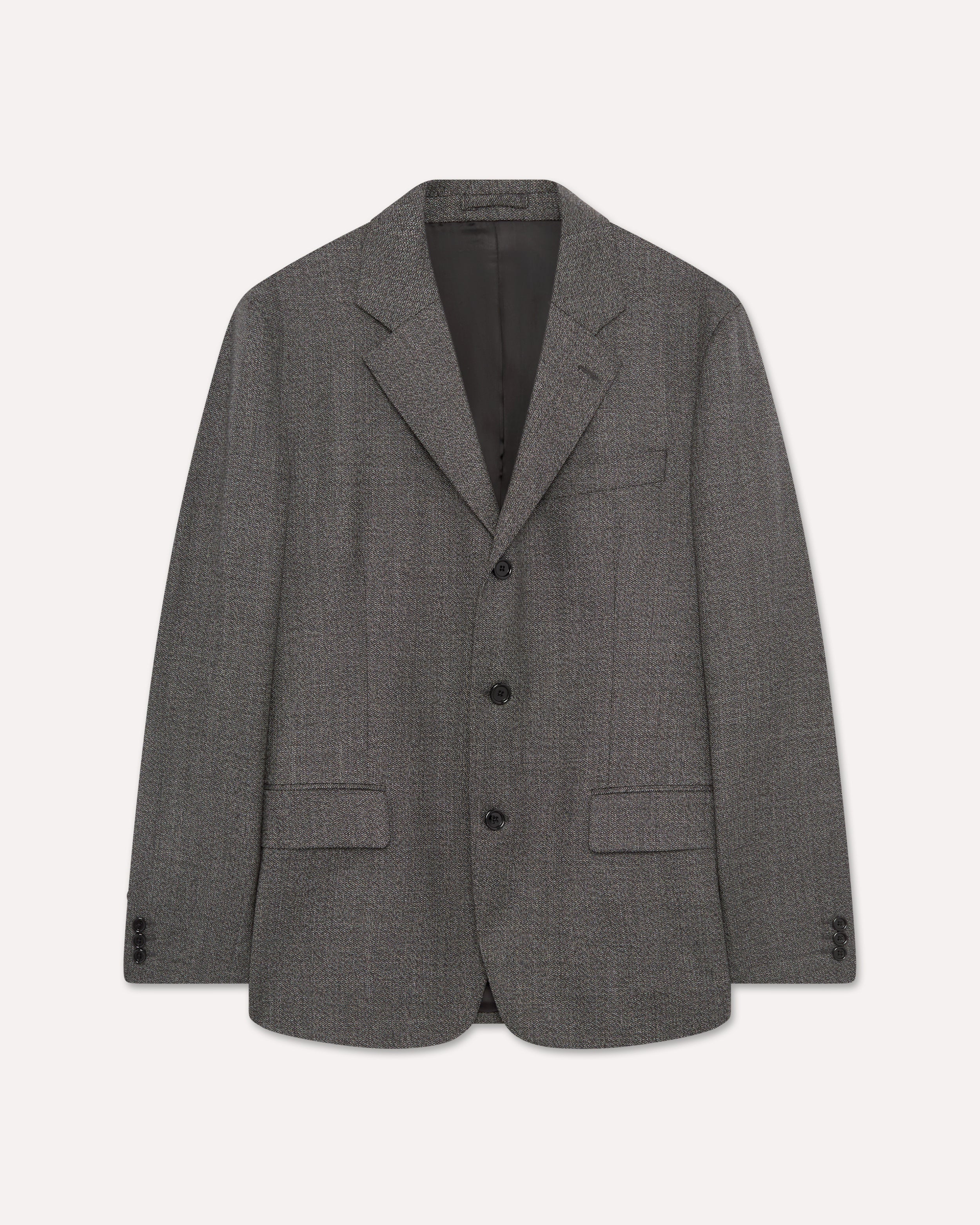 Grey single-breasted stretch wool jacket BLACK Lardini