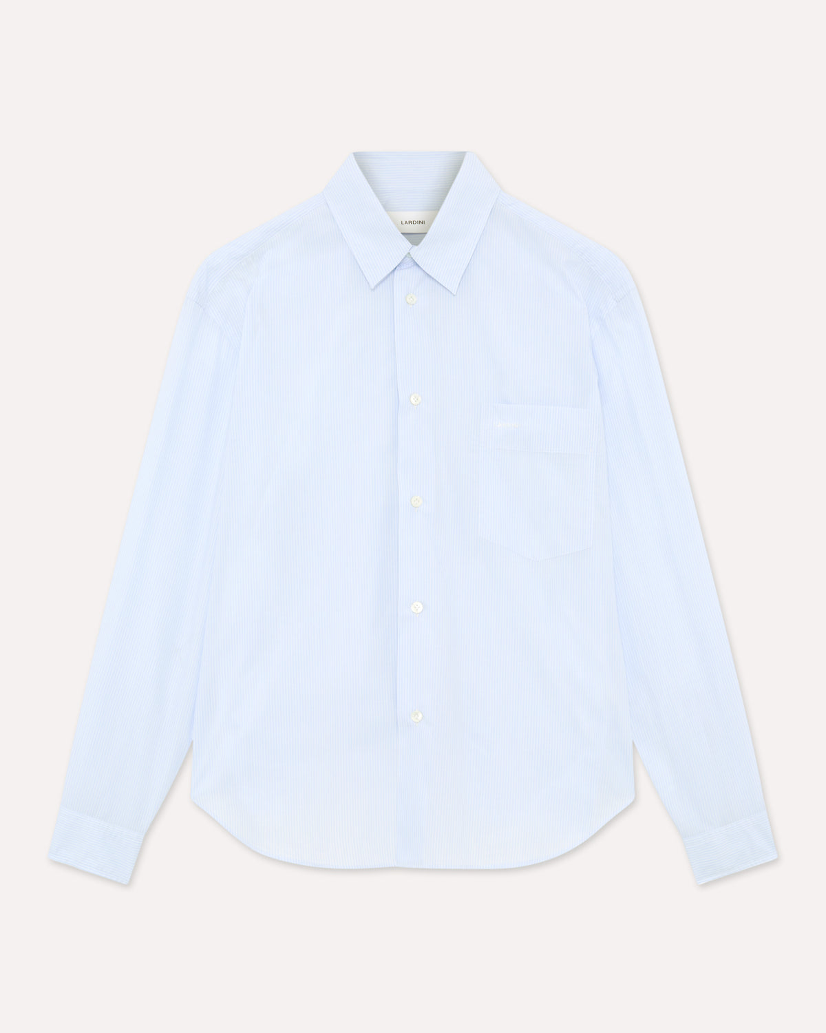 Blue cotton poplin shirt with striped pattern LIGHT BLUE Lardini 1