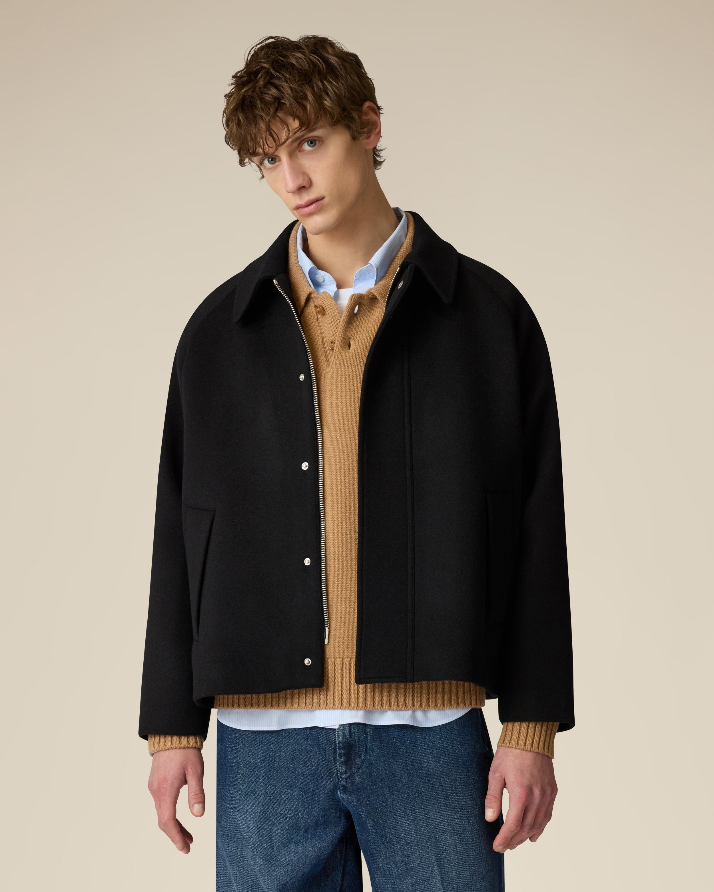 Black wool jacket BLACK Lardini 4