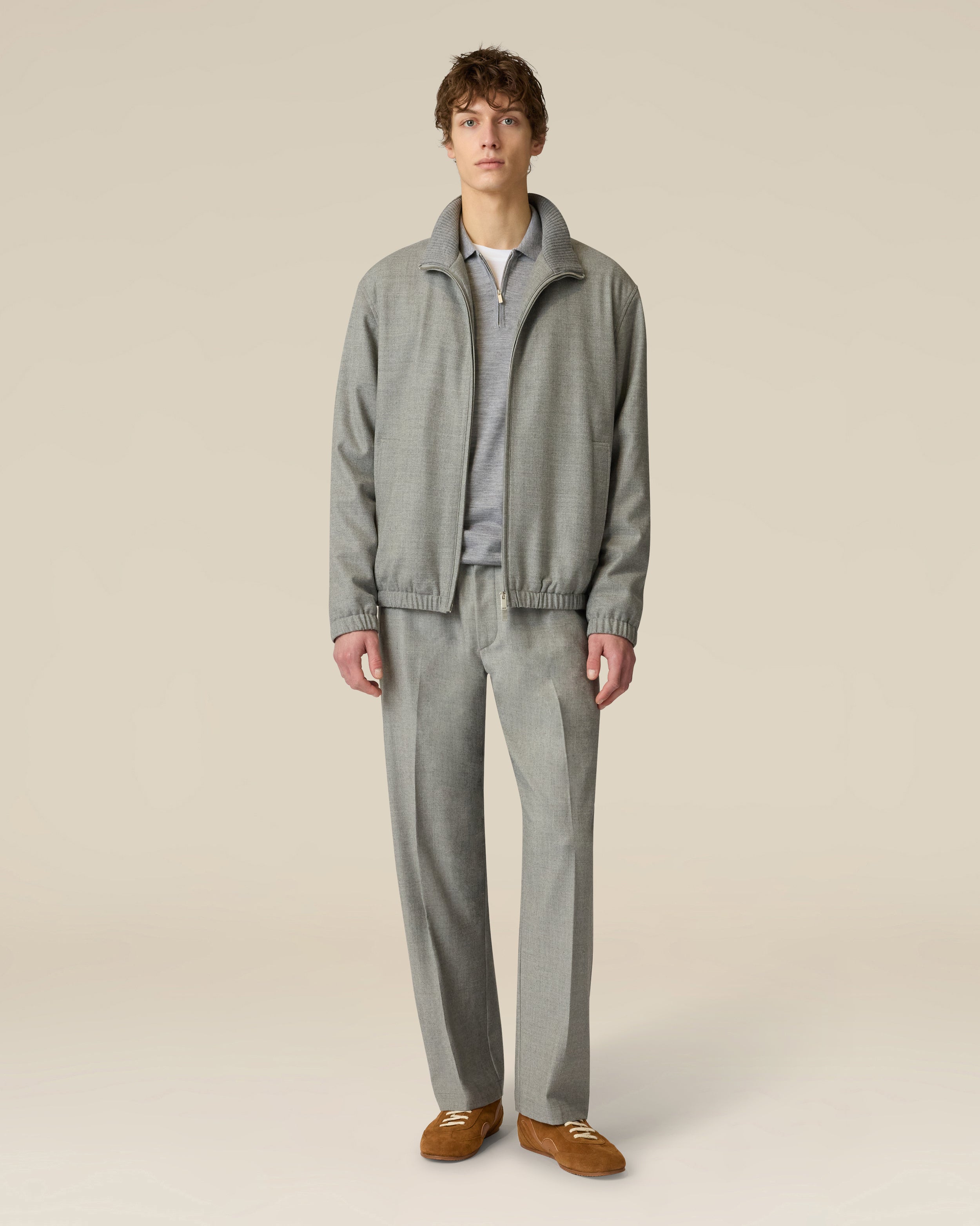 Blouson matelassé en laine stretch gris GREY Lardini 2