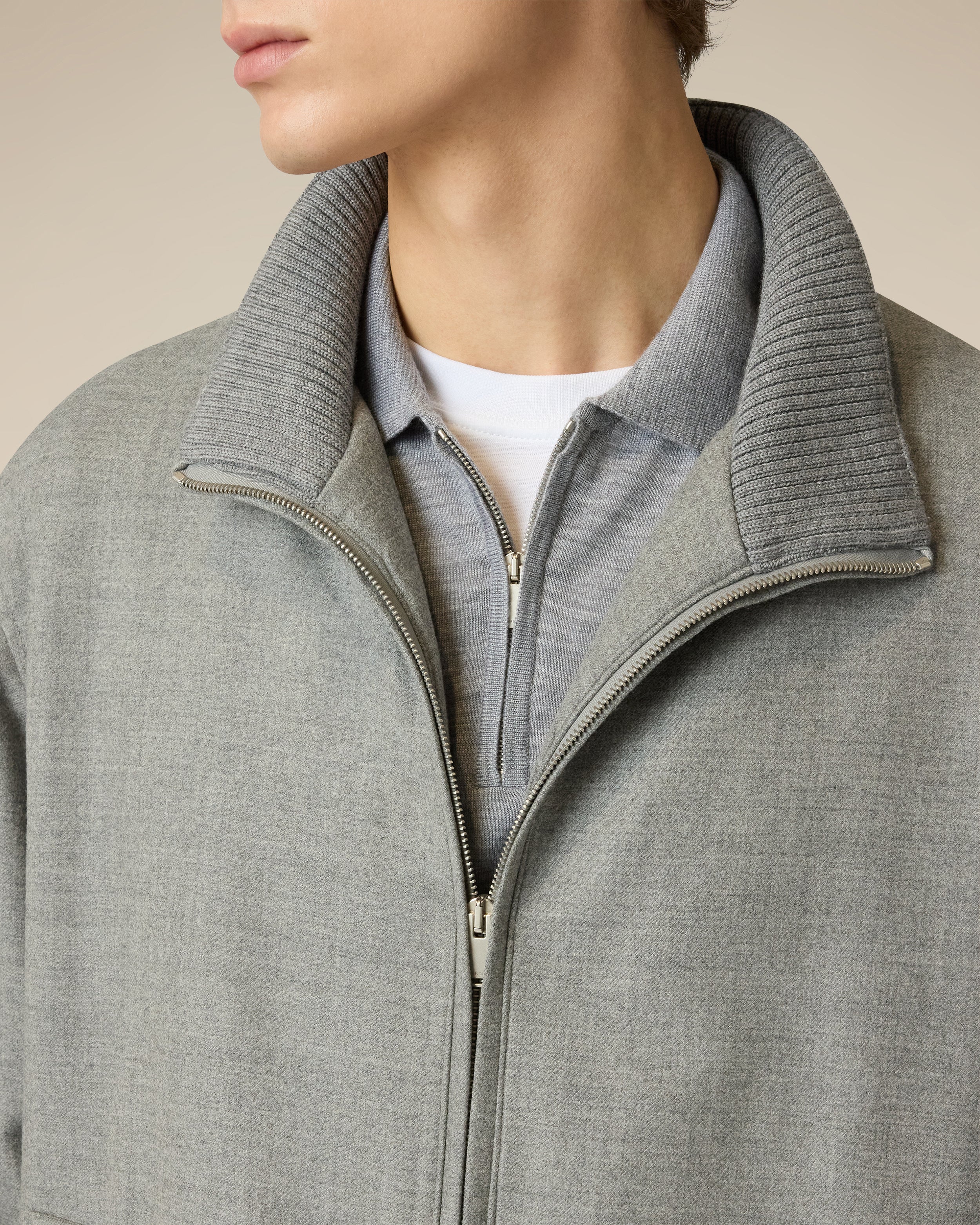 Grey padded jacket in stretch wool GREY Lardini 3