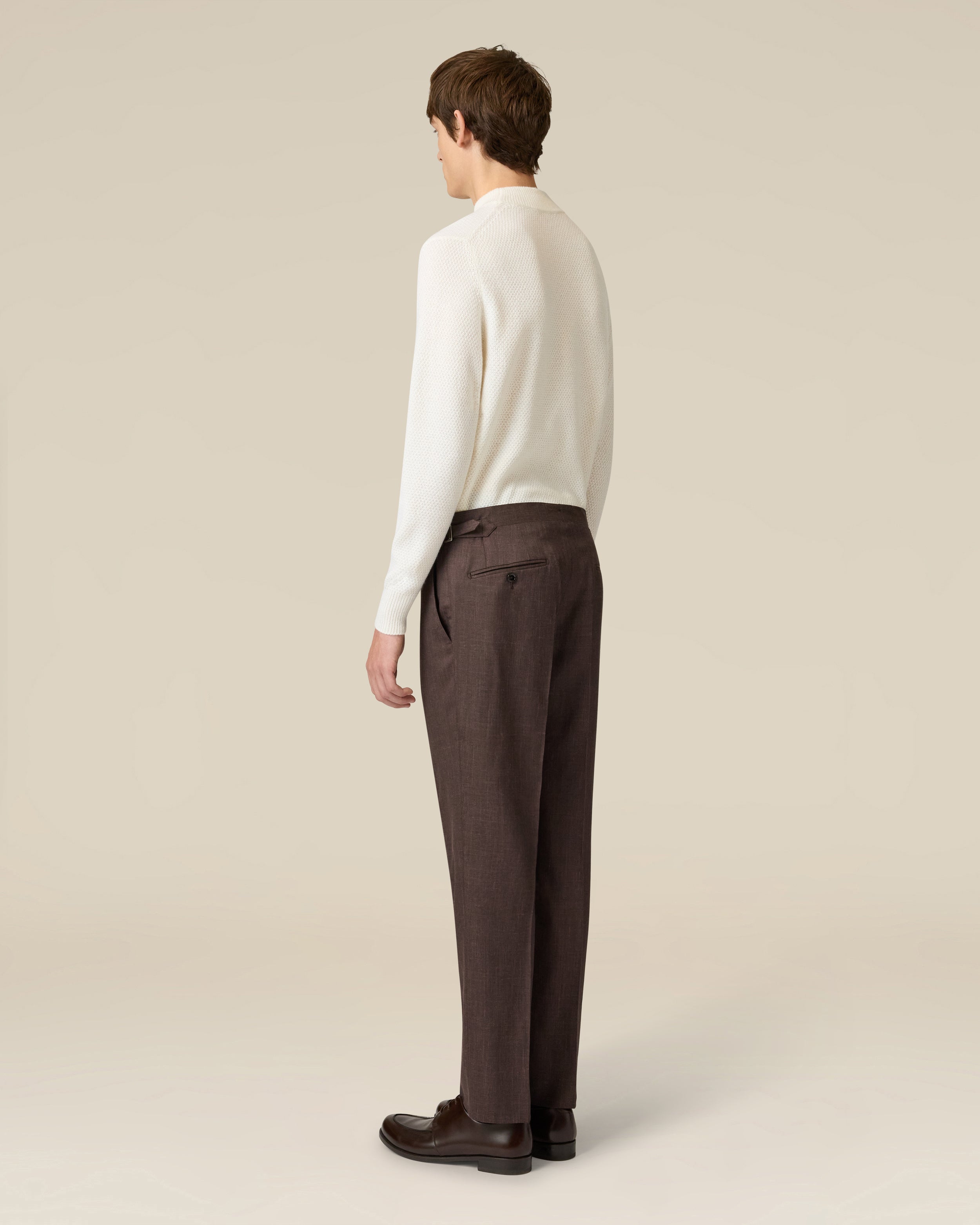 Brown flat-front trousers BROWN Lardini 5