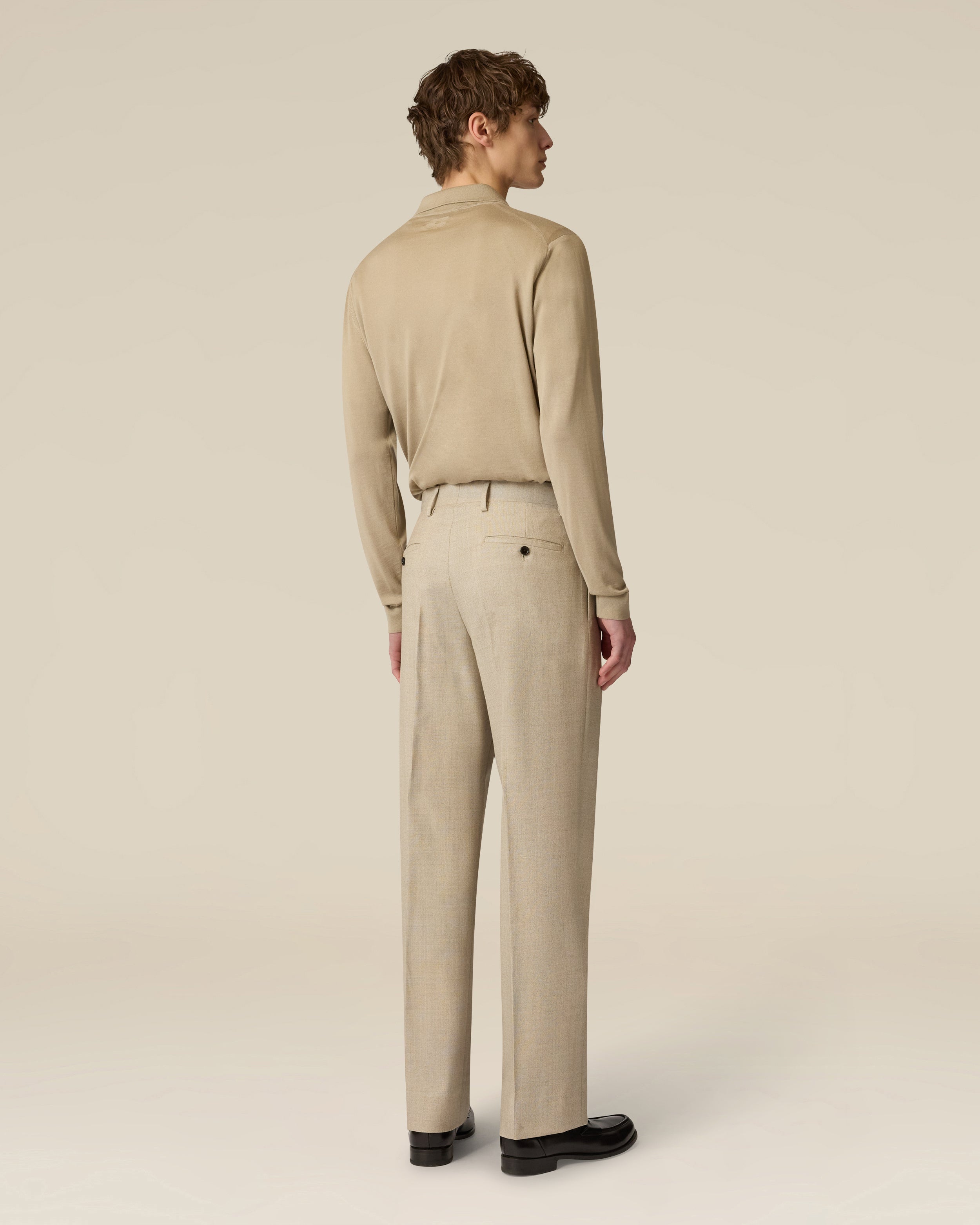 Beige stretch wool trousers BEIGE Lardini 5