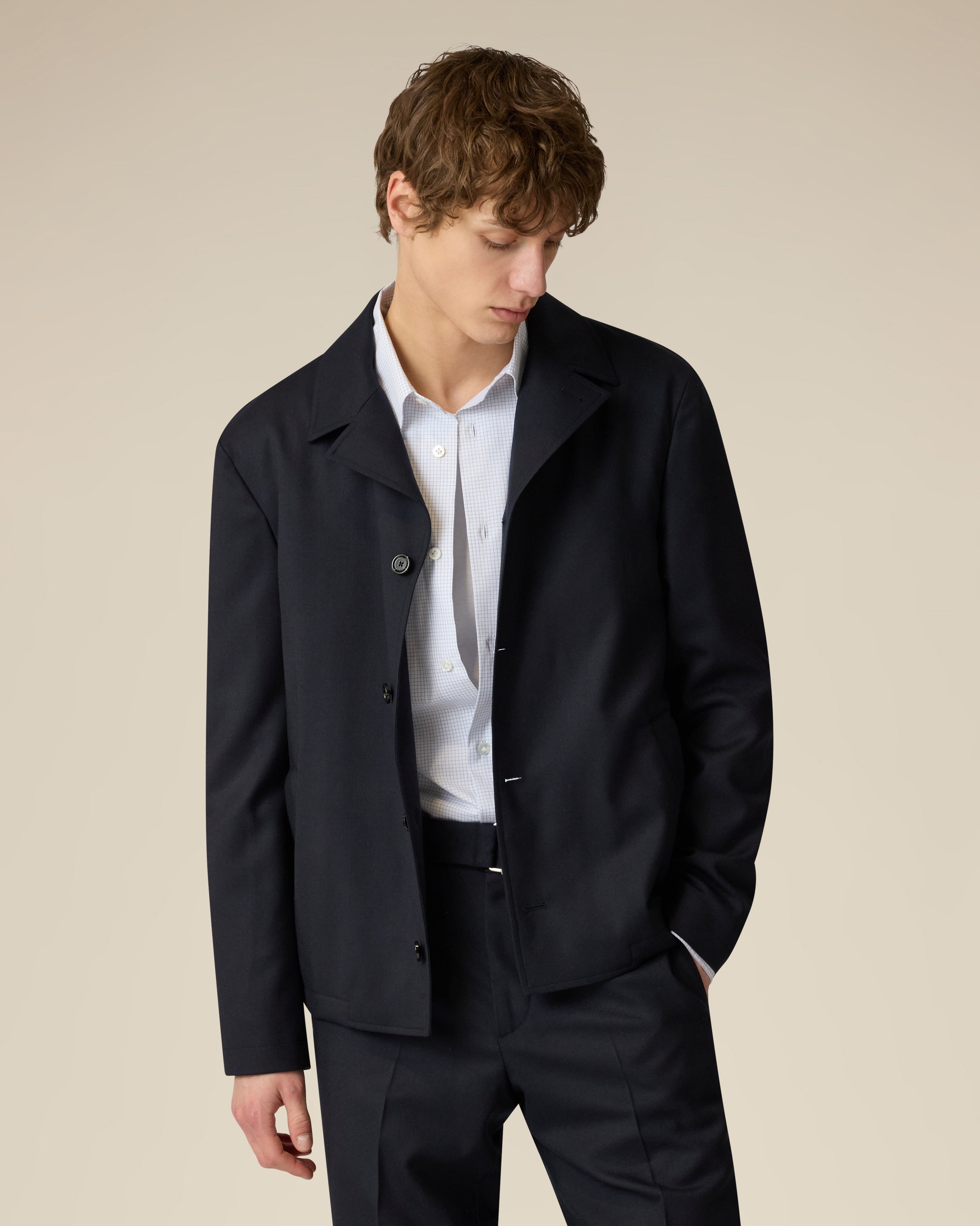 Blue flannel shirt-jacket BLUE Lardini 4