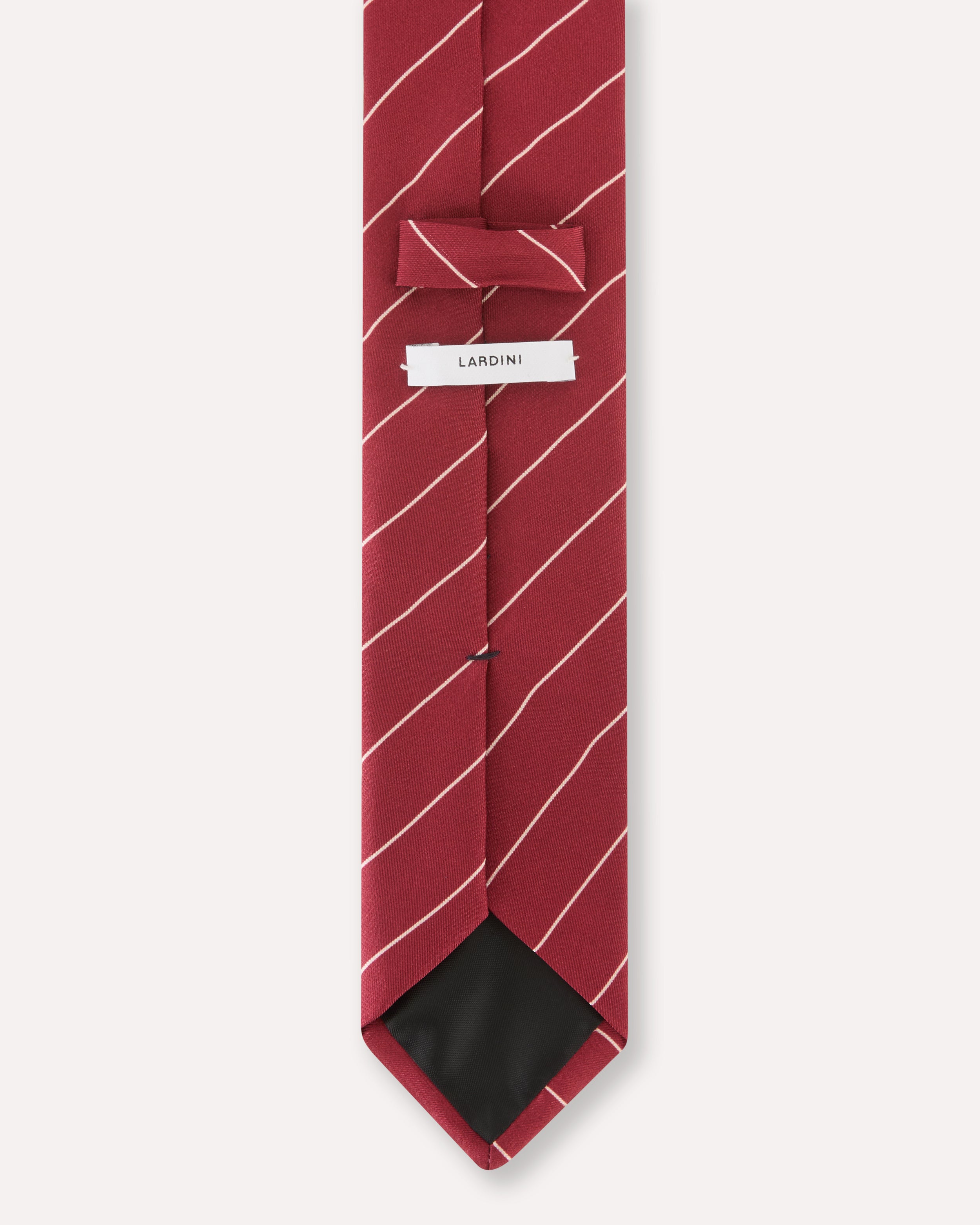 Cravatta in seta jacquard regimental bordeaux e panna BURGUNDY Lardini 2