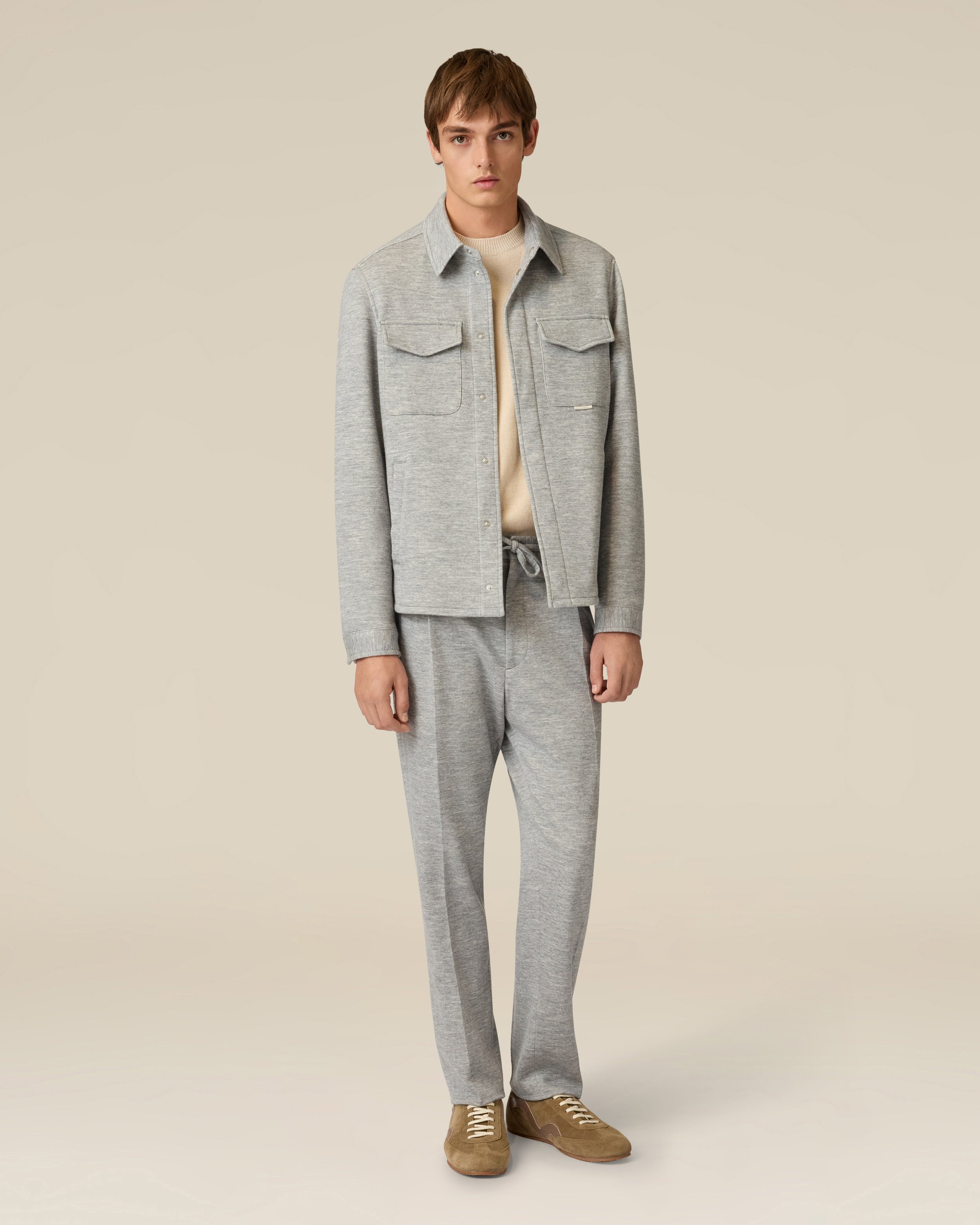 Grau gesteppte Hemdjacke GREY Lardini 2
