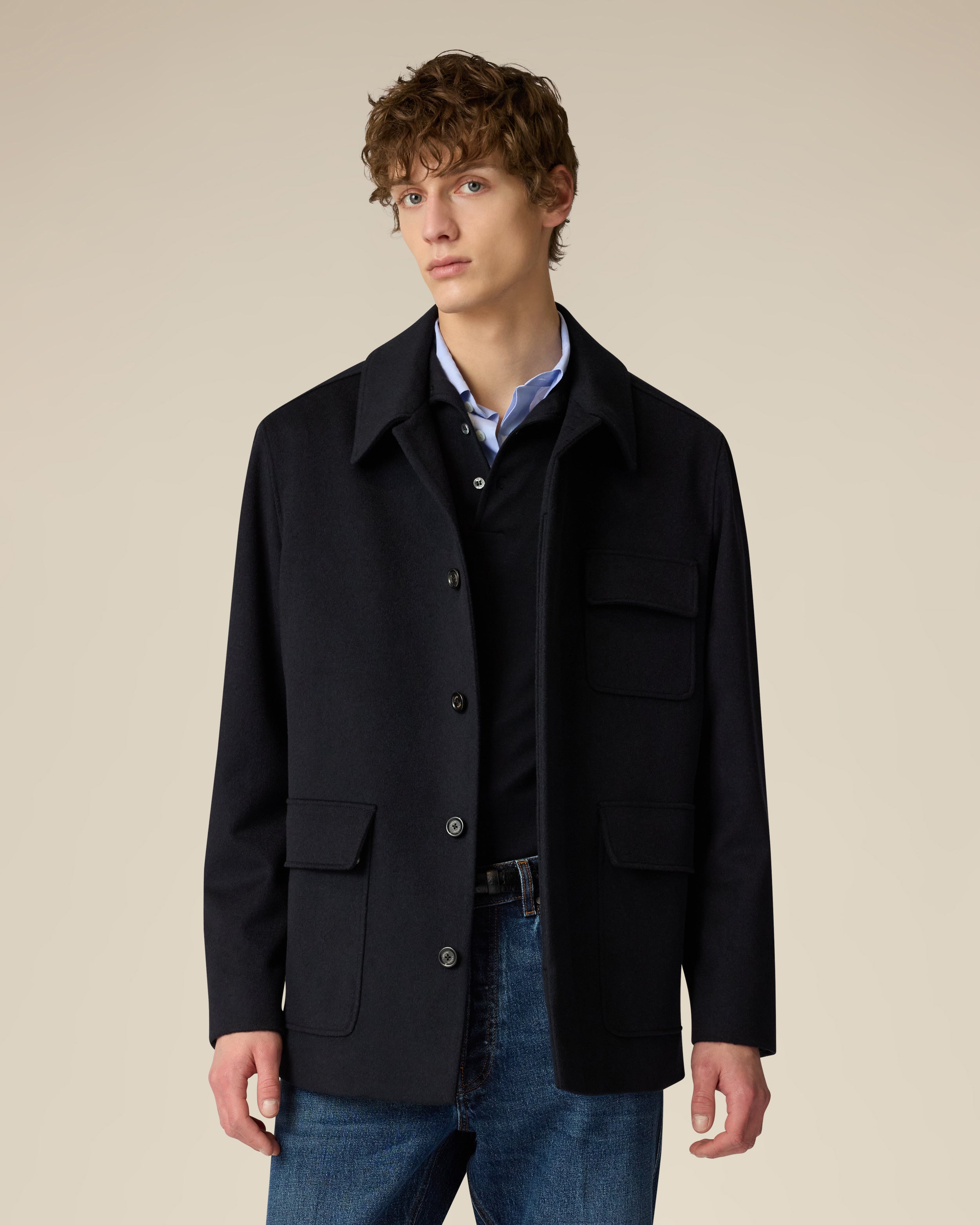 Blue wool jacket BLUE Lardini 4