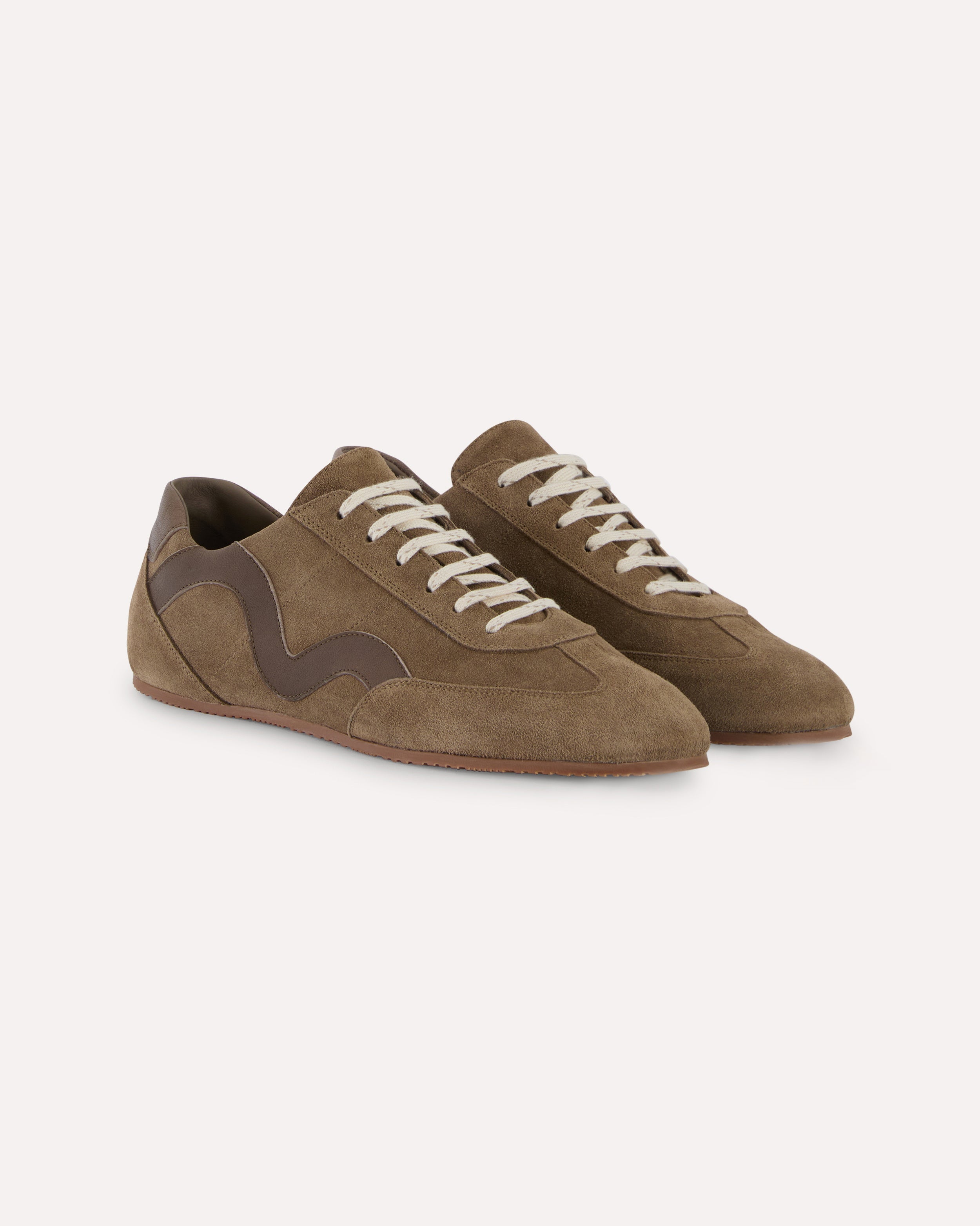 Minimalist hazelnut leather sneakers BROWN Lardini 3