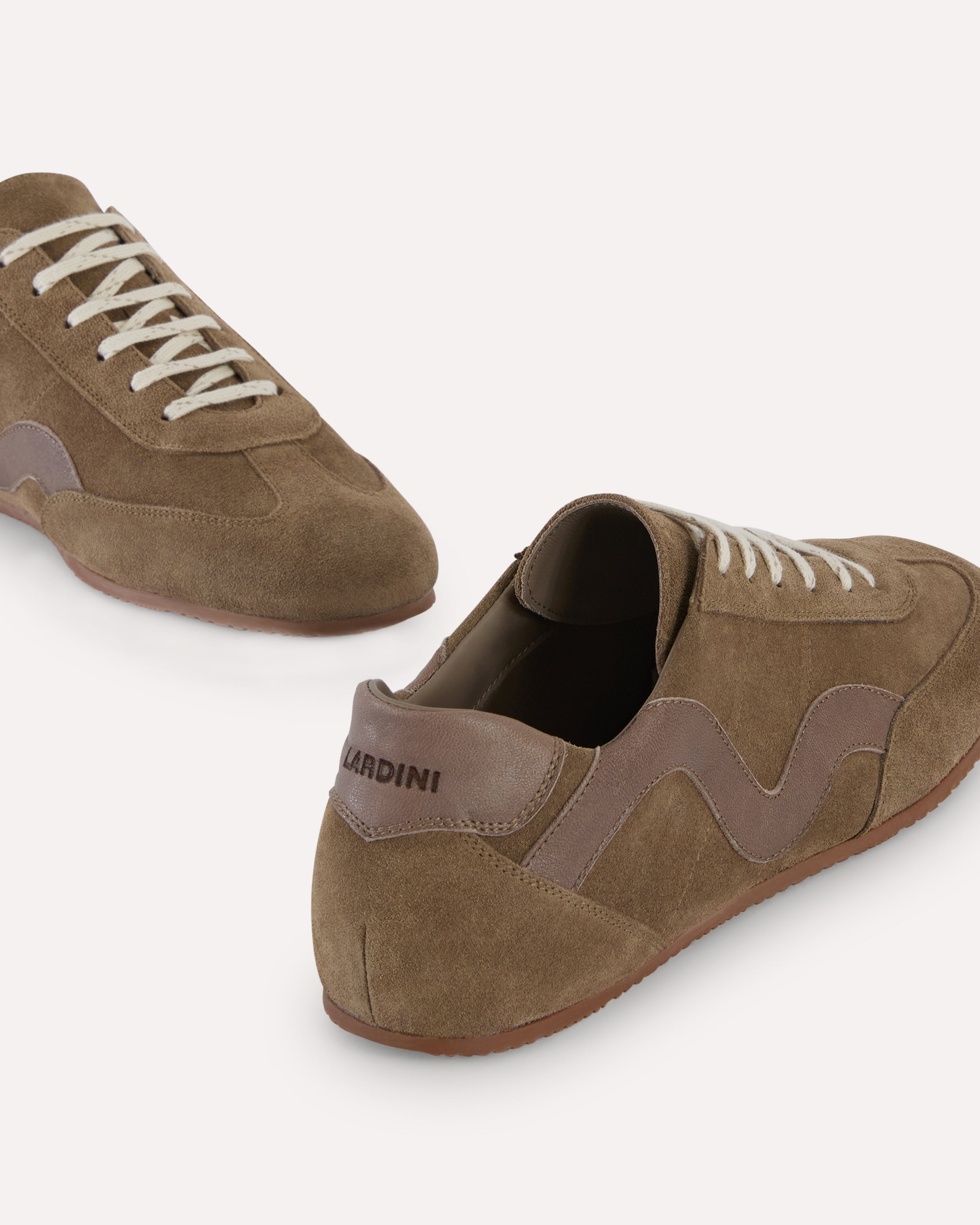 Minimalist hazelnut leather sneakers BROWN Lardini 4