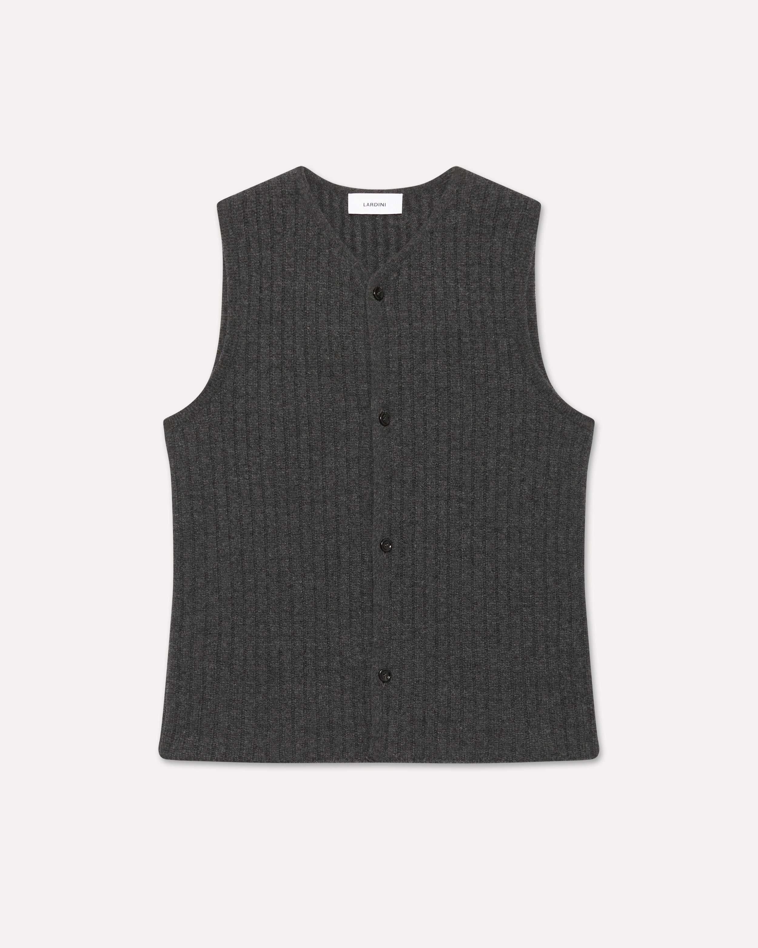 Grey vest in wool and cashmere GREY Lardini 1