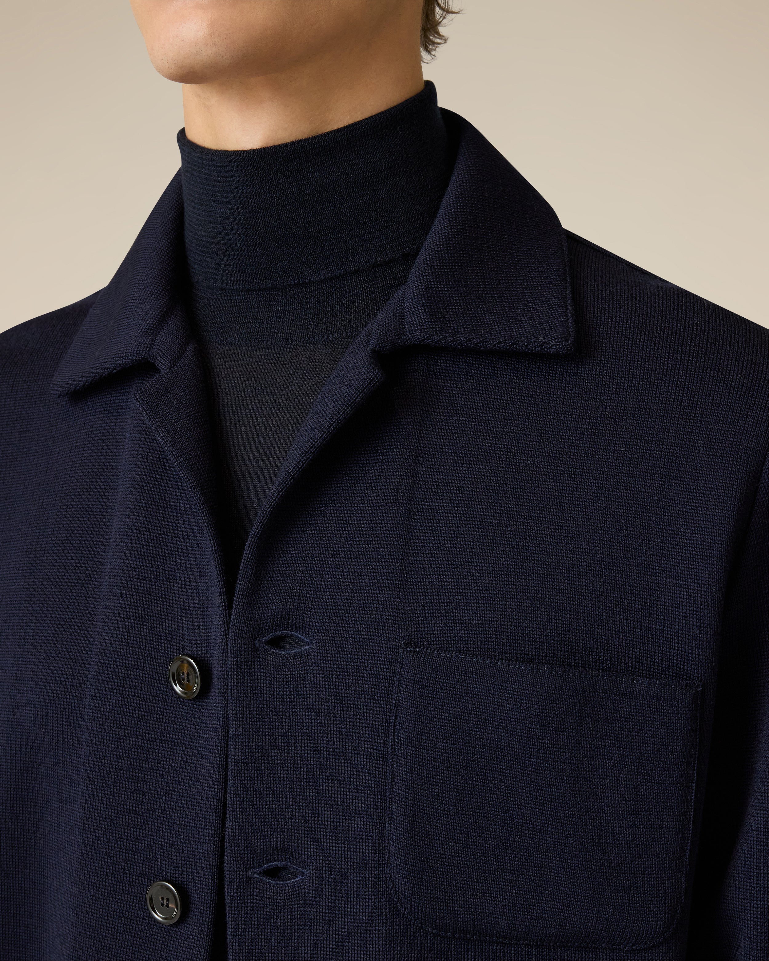 Blue merino wool jacket BLUE Lardini 3