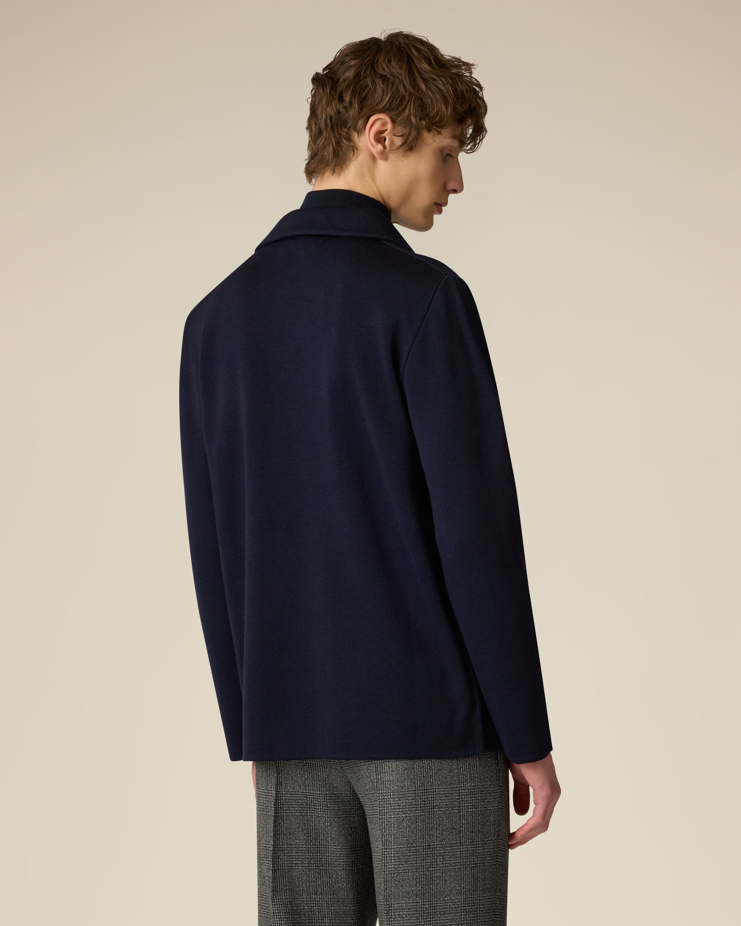 Blue merino wool jacket BLUE Lardini 5