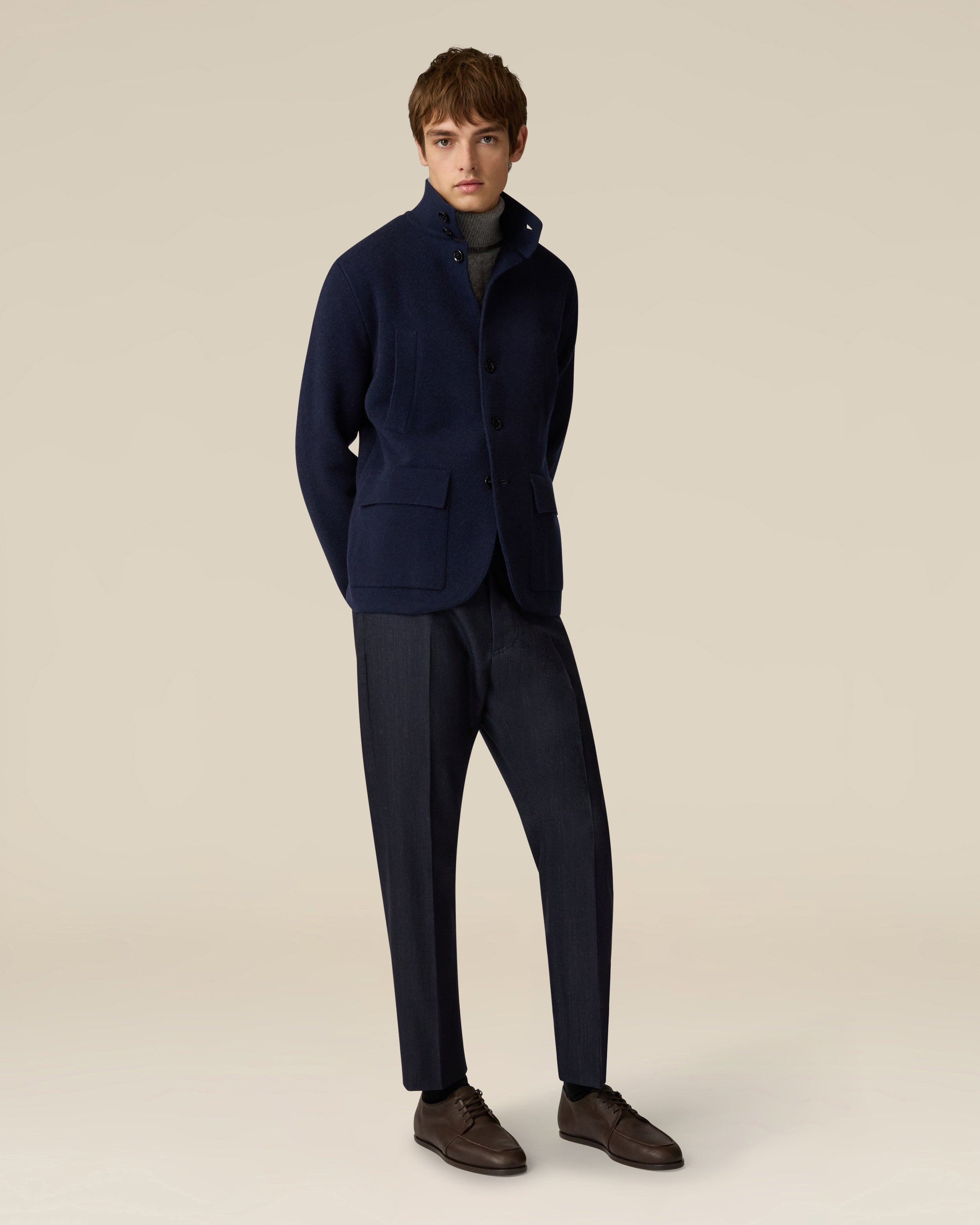 Blue and grey knitted jacket BLUE/GREY Lardini 2