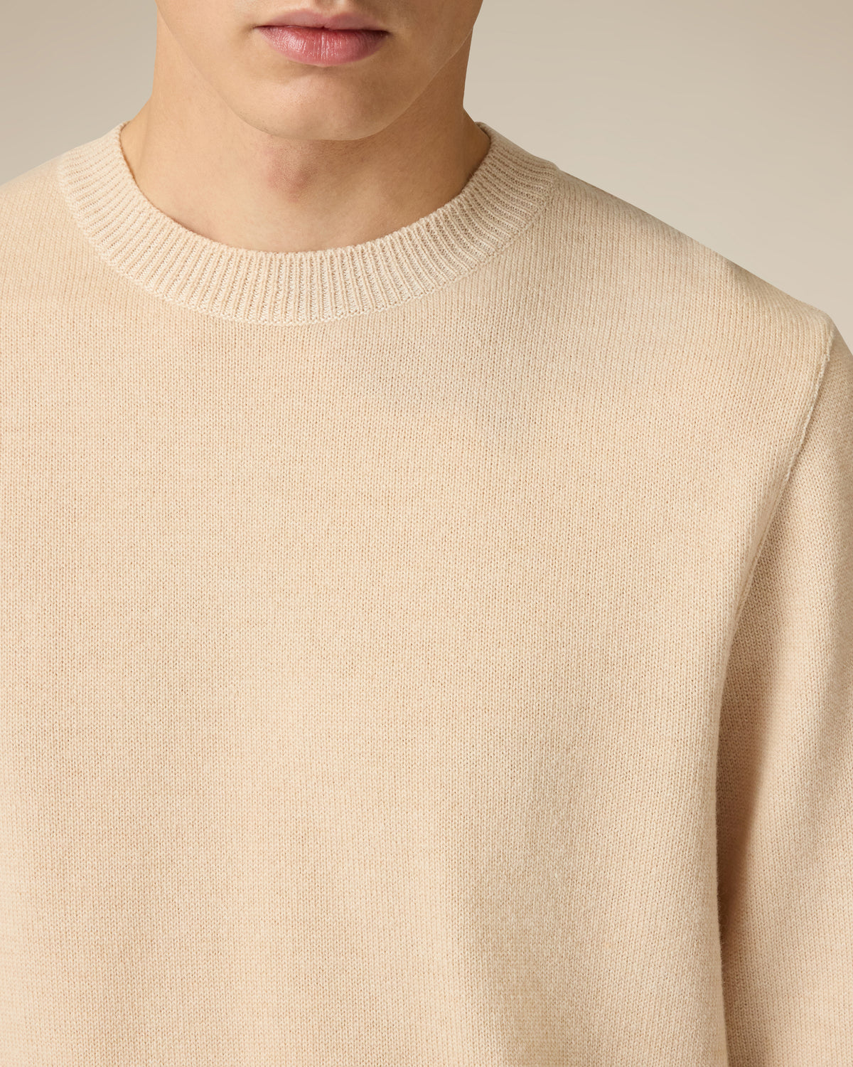 Rundhalspullover aus Wolle und Kaschmir in Beige und Creme BEIGE/CREAM Lardini 3