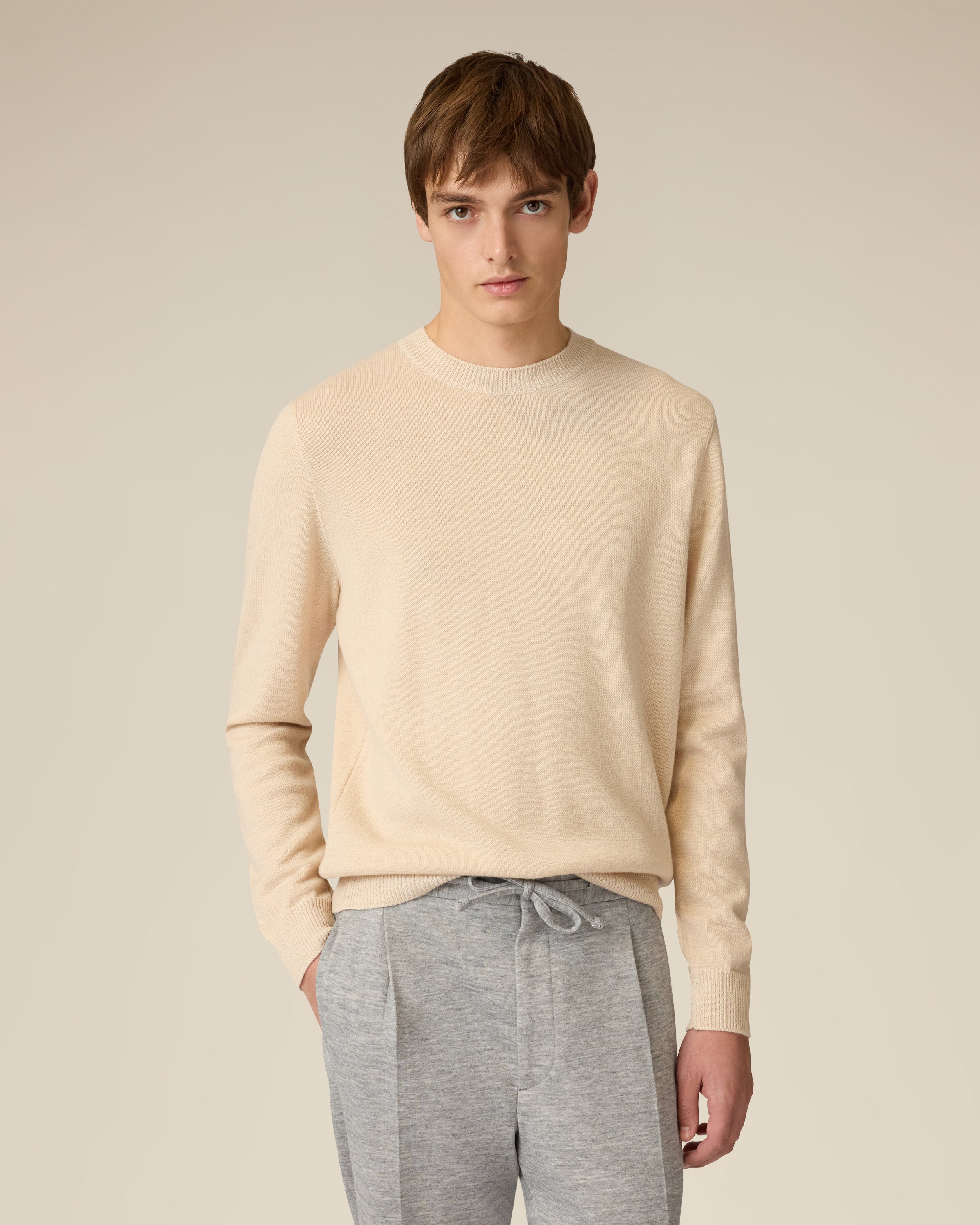 Rundhalspullover aus Wolle und Kaschmir in Beige und Creme BEIGE/CREAM Lardini 4