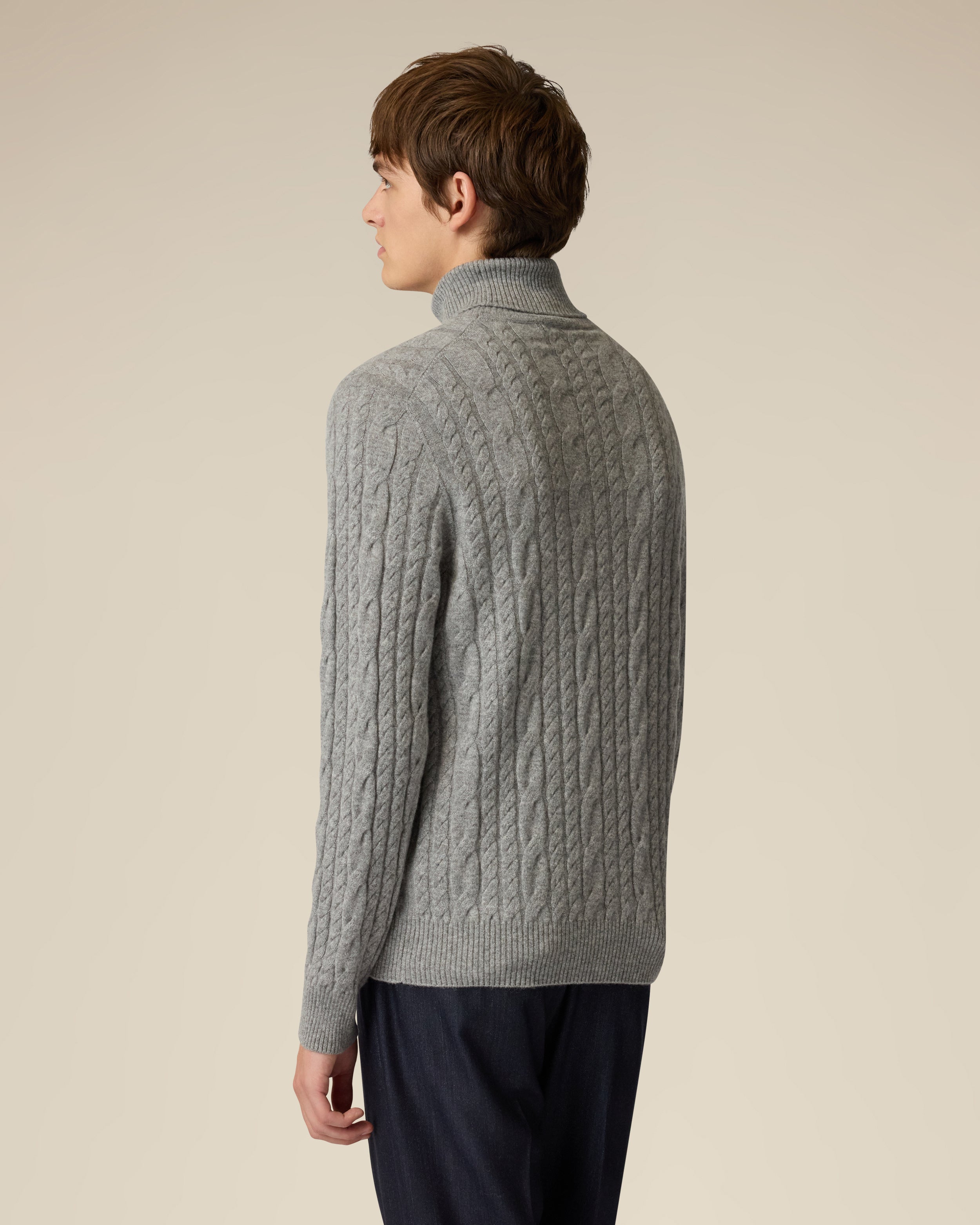 Grauer Rollkragenpullover aus Kaschmir GREY Lardini 5