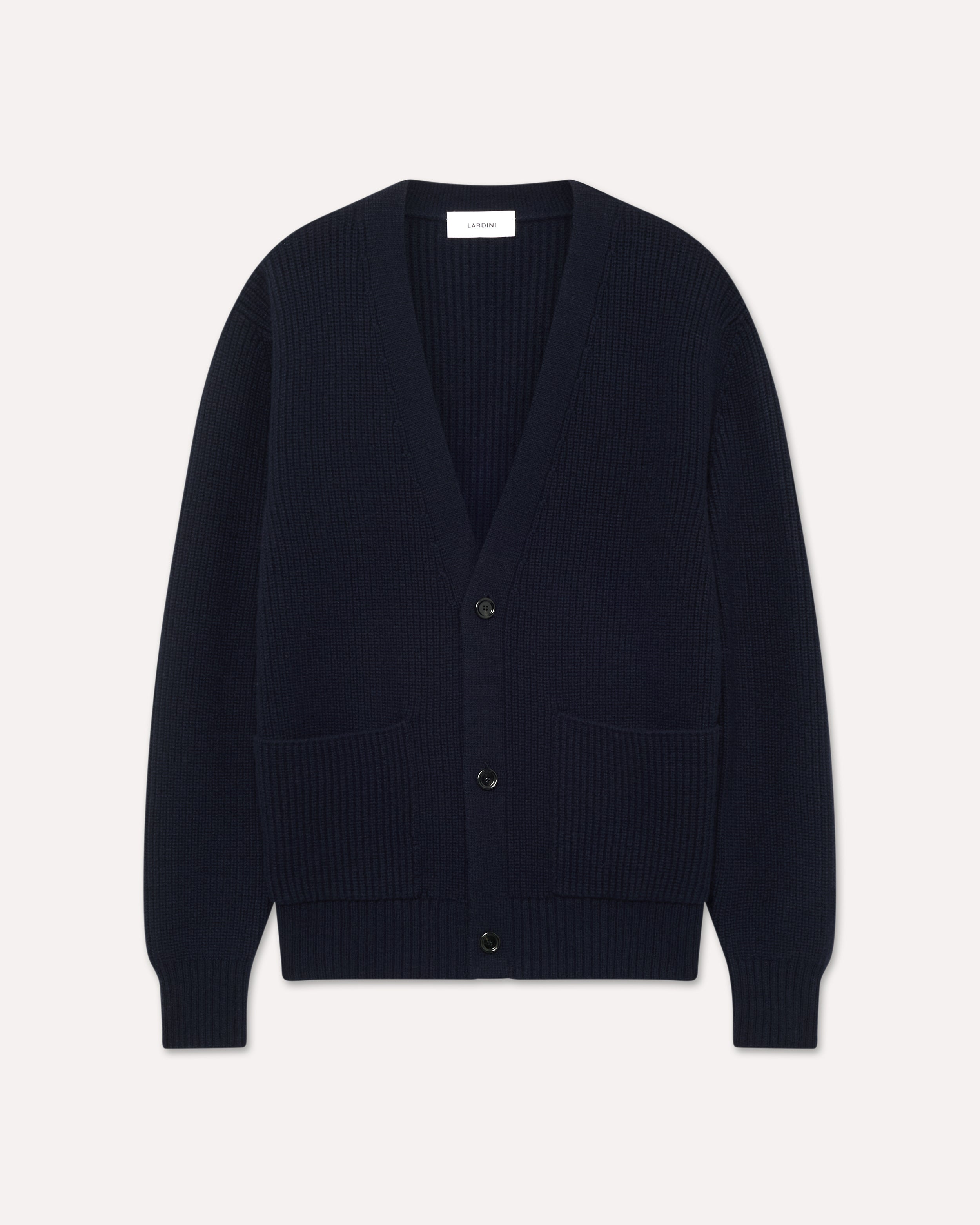 Blue wool and cashmere cardigan BLUE Lardini 1