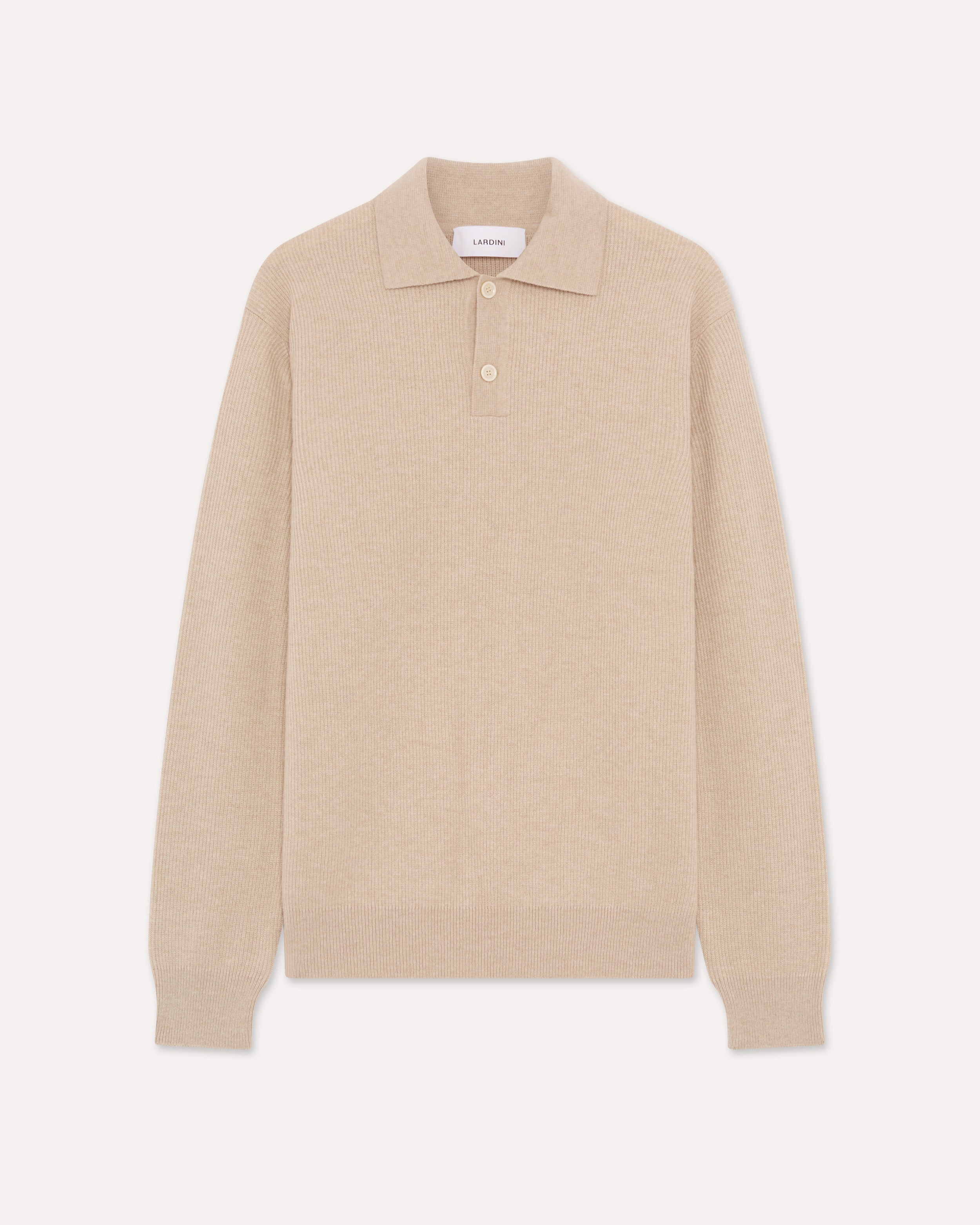 Beige polo in wool and cashmere BEIGE Lardini 1