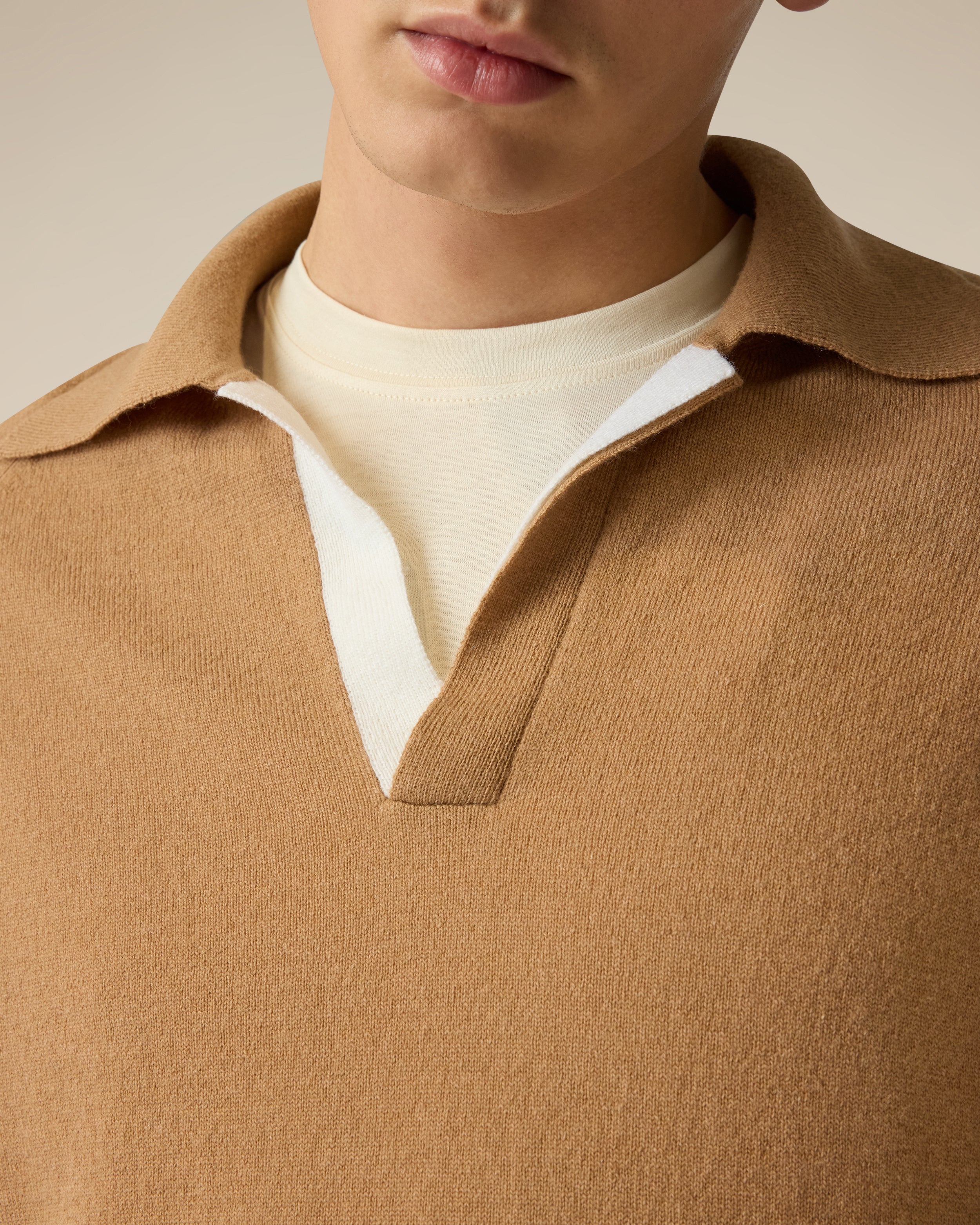 Beige and cream wool and cashmere polo BEIGE/CREAM Lardini 3