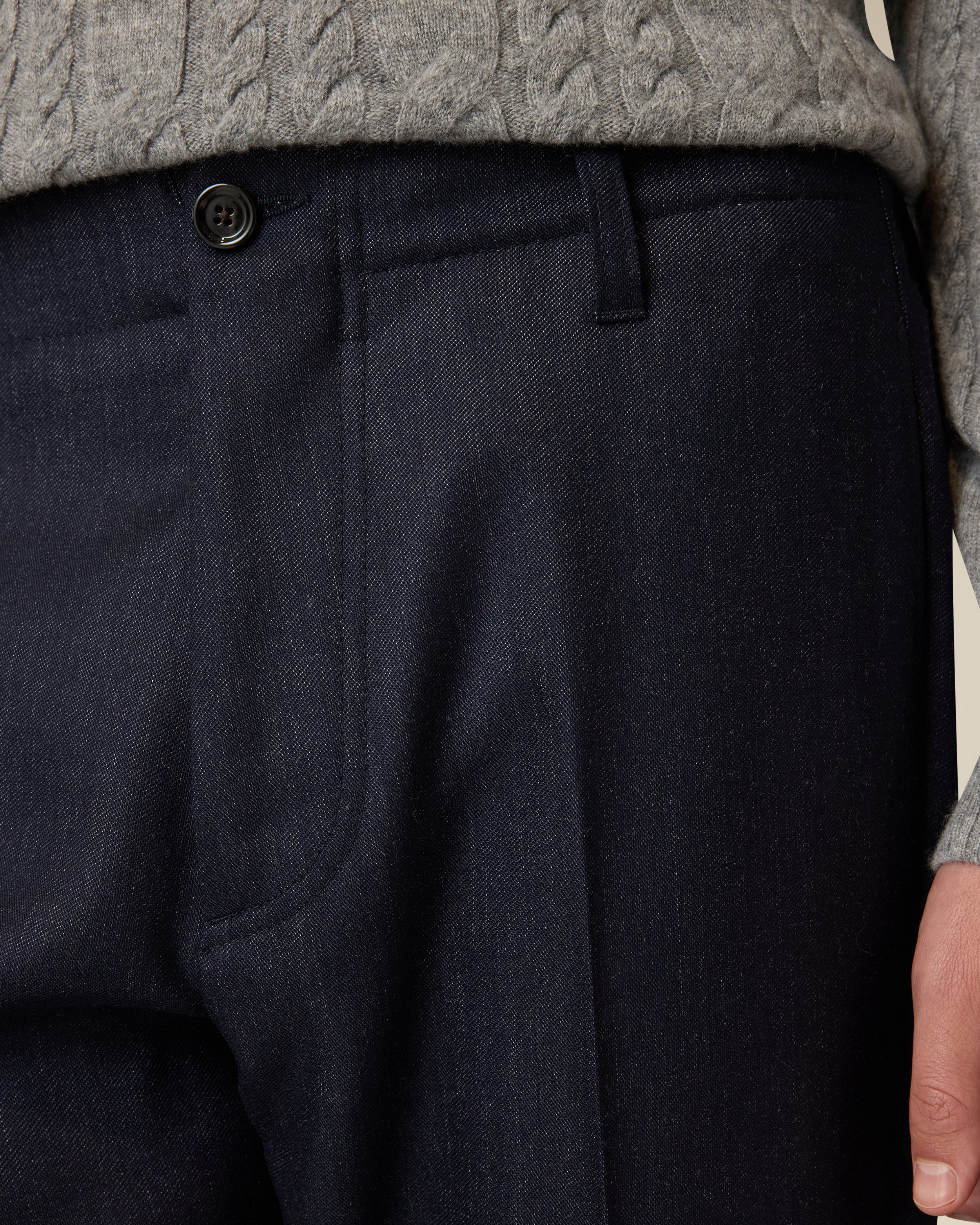 Blue flat-front trousers BLUE Lardini 3