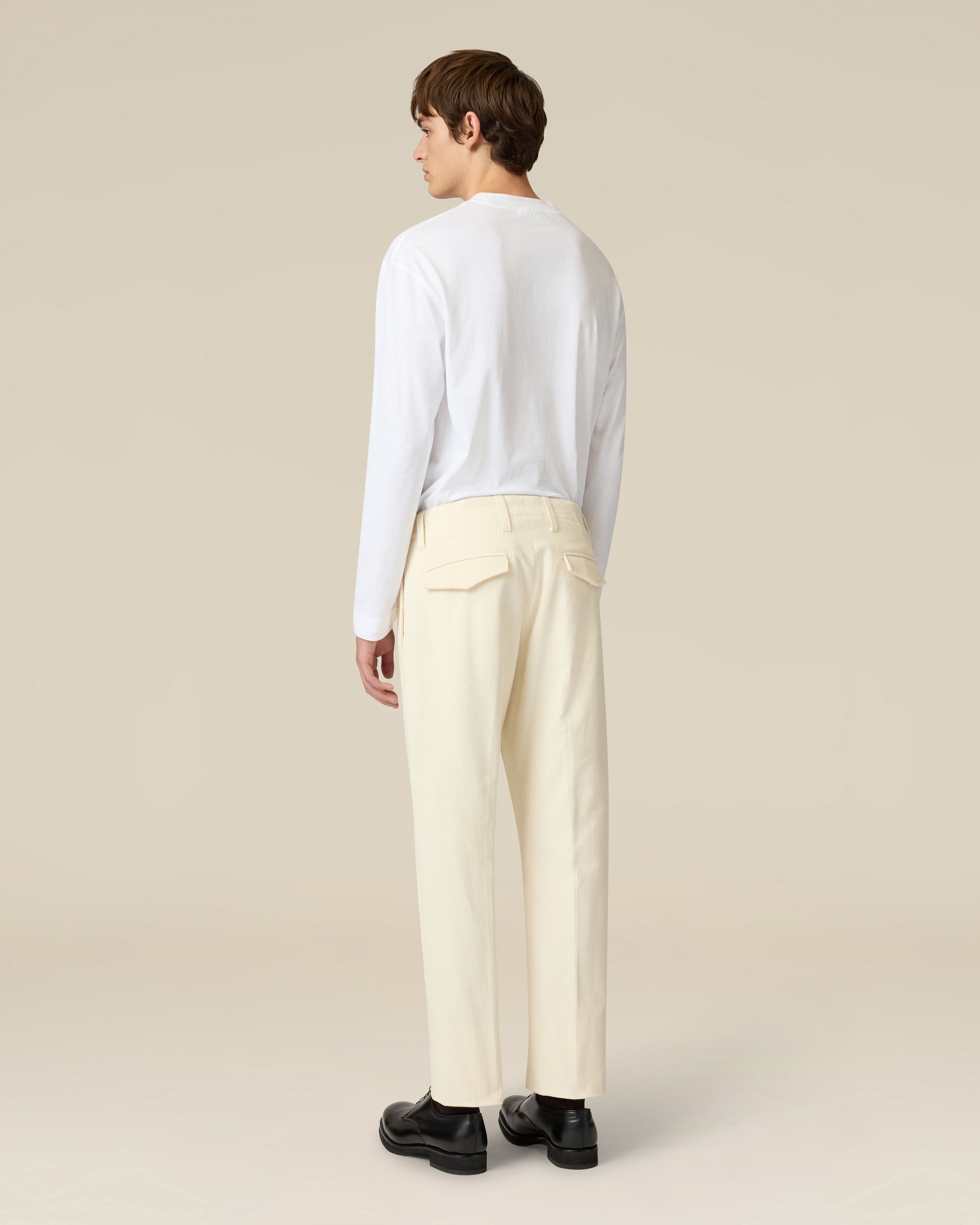 Hose aus Stretch-Cord in Creme CREAM Lardini 5