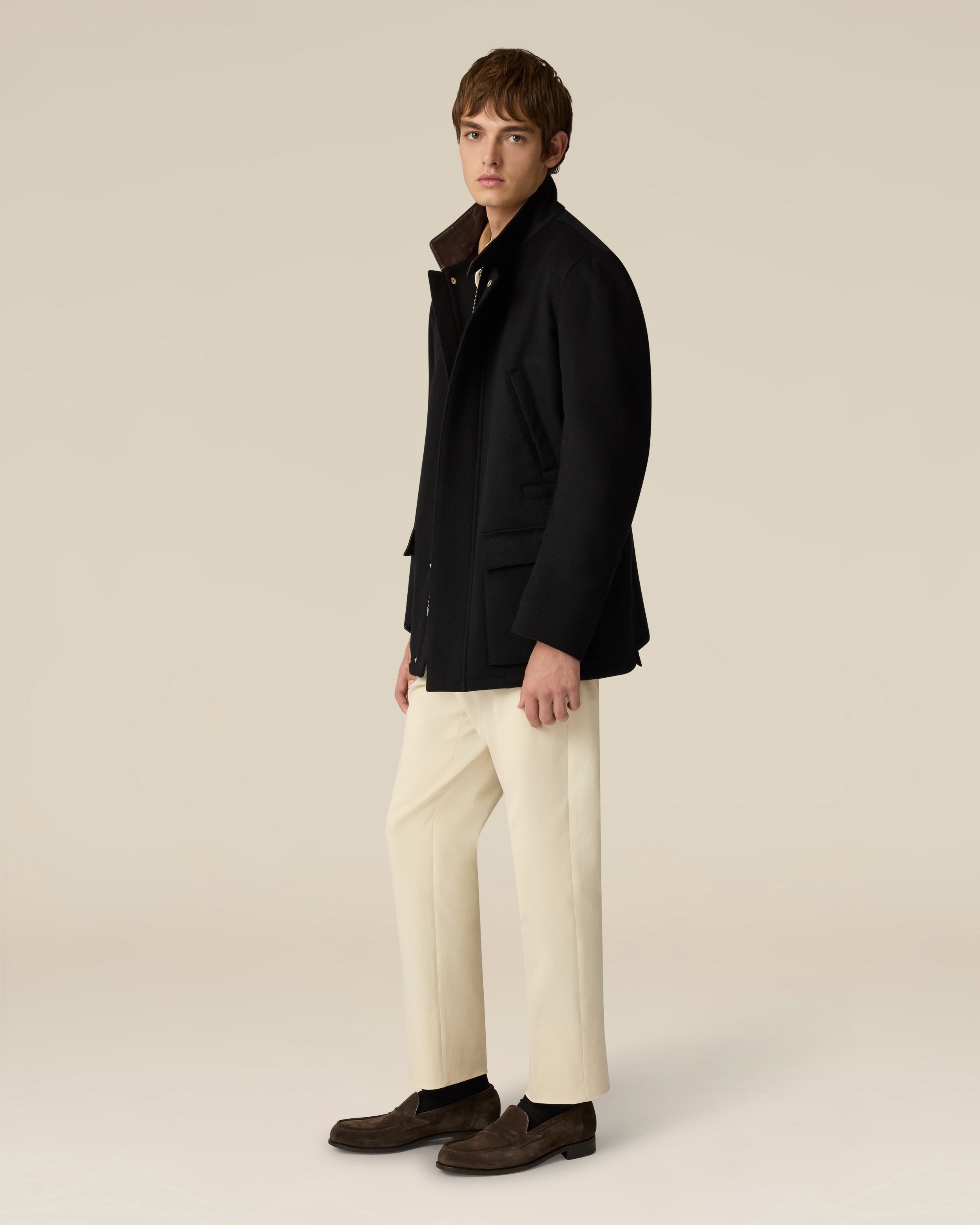 Cream cotton twill trousers CREAM Lardini 2