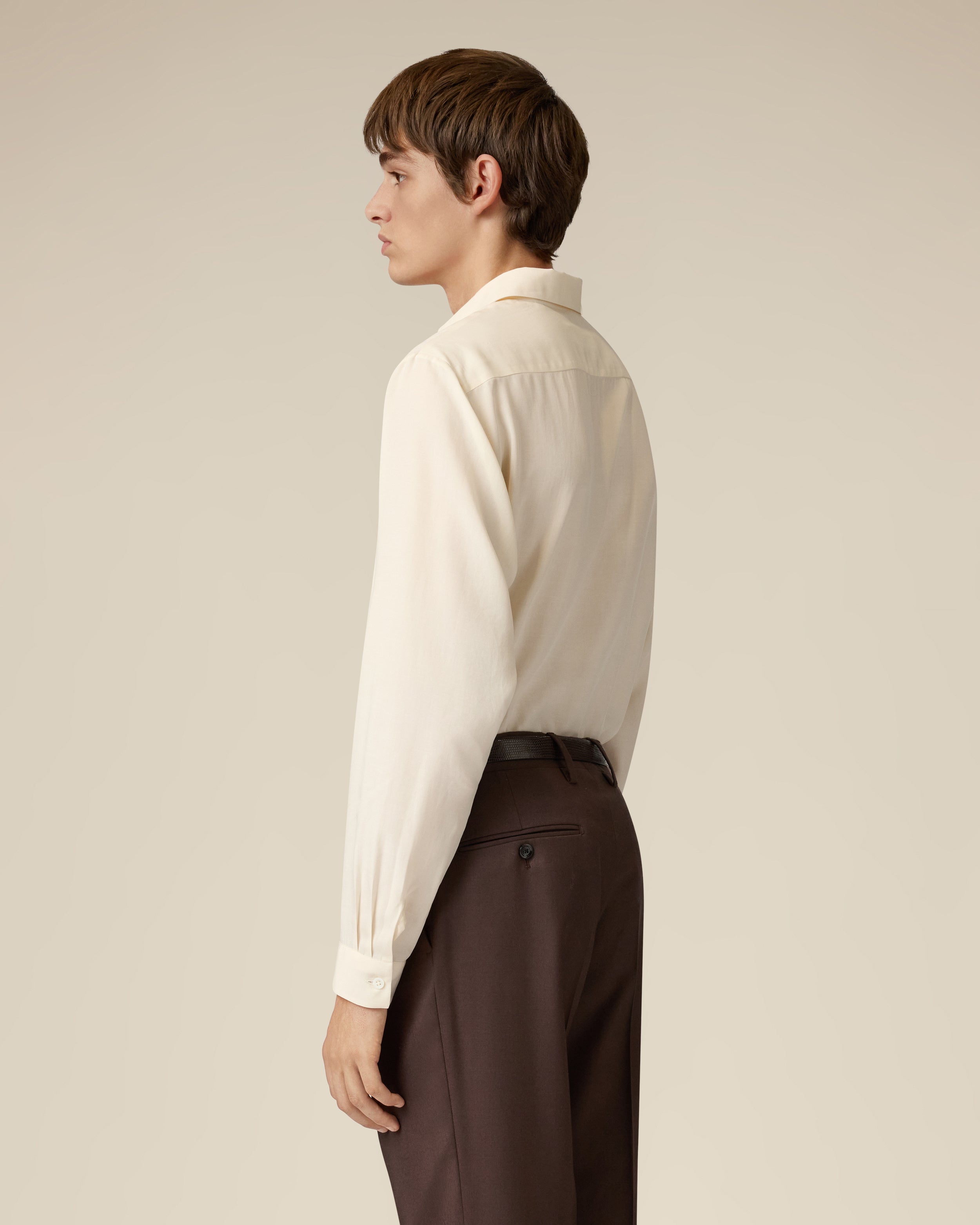 Chemise crème en lyocell et lin CREAM Lardini 5