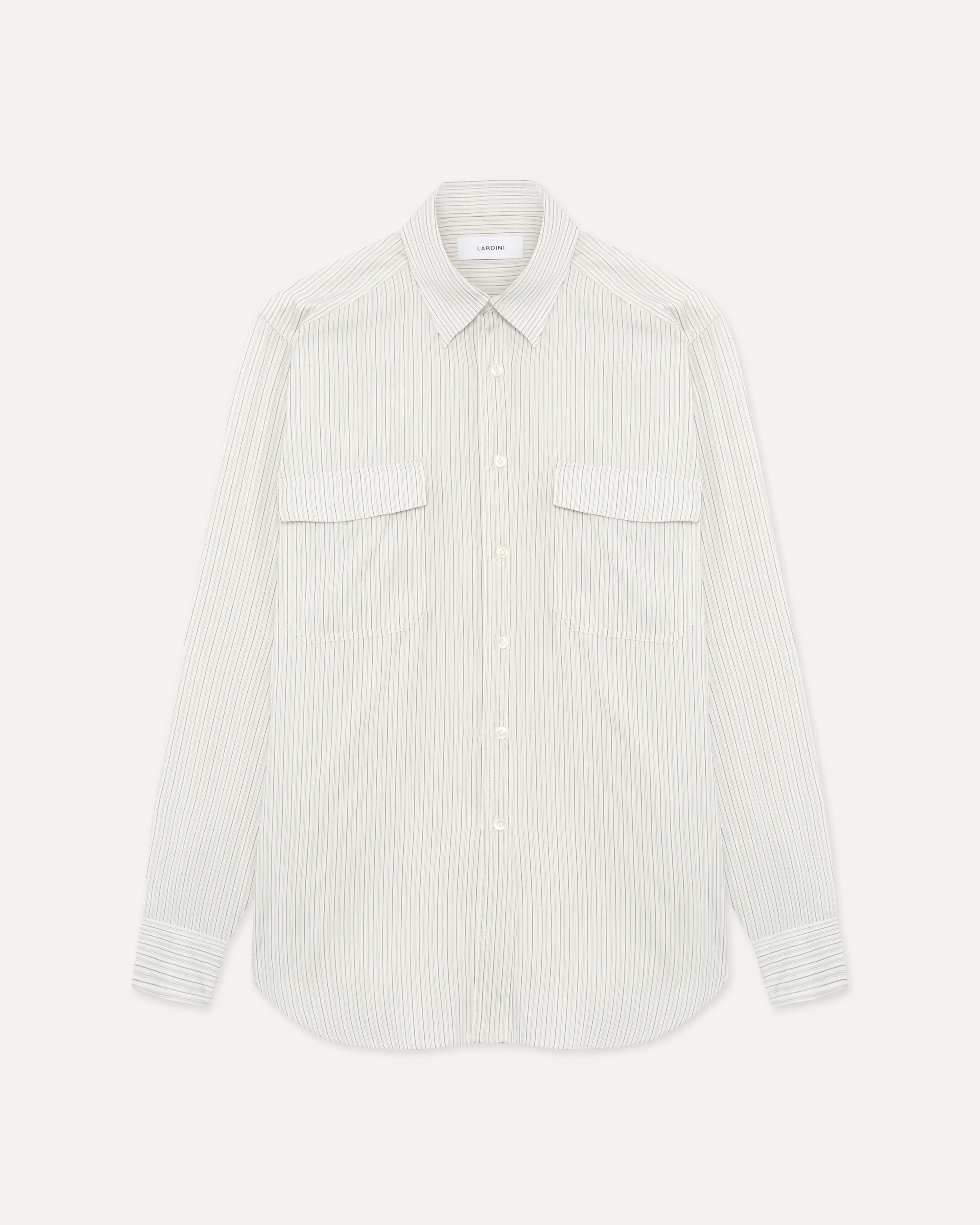 Relaxed-fit white shirt WHITE/BLUE Lardini 1