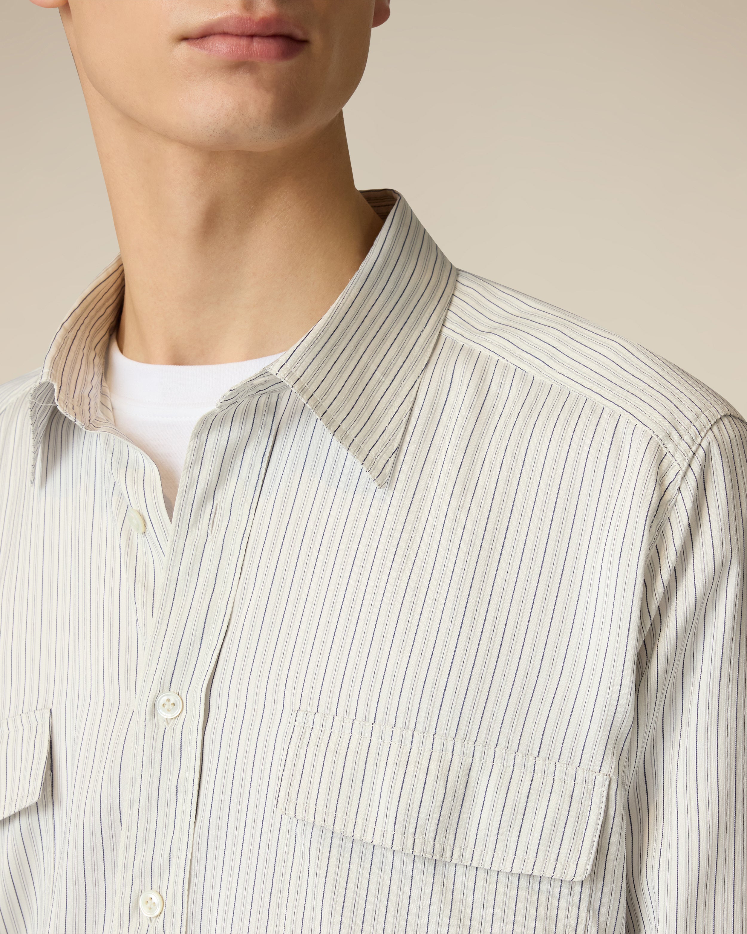Relaxed-fit white shirt WHITE/BLUE Lardini 3