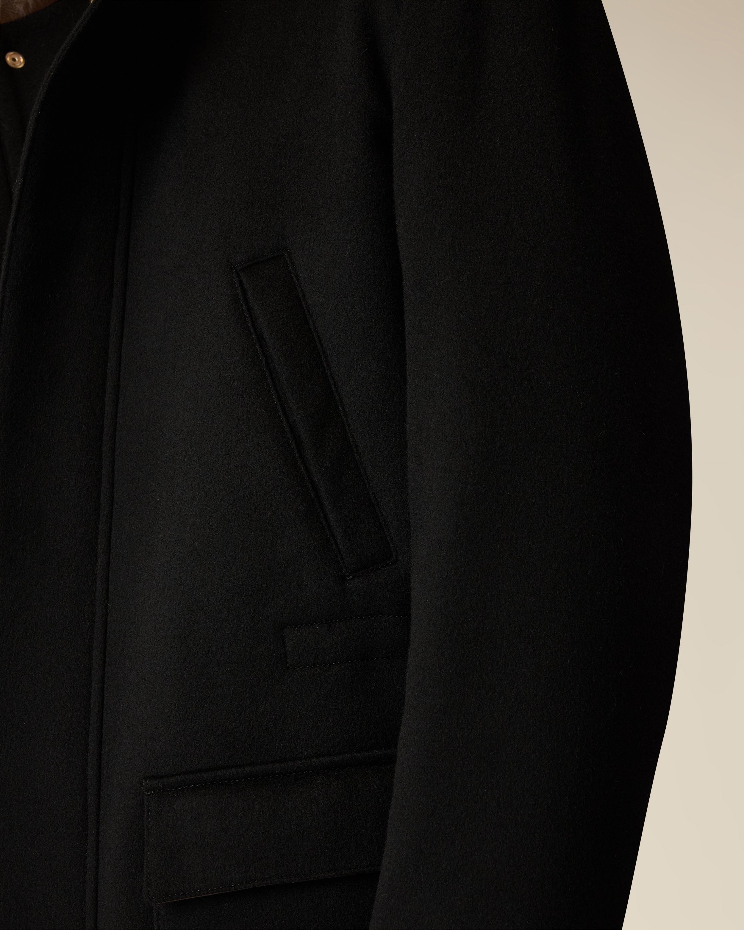 Black padded wool and cashmere field jacket BLACK Lardini 3
