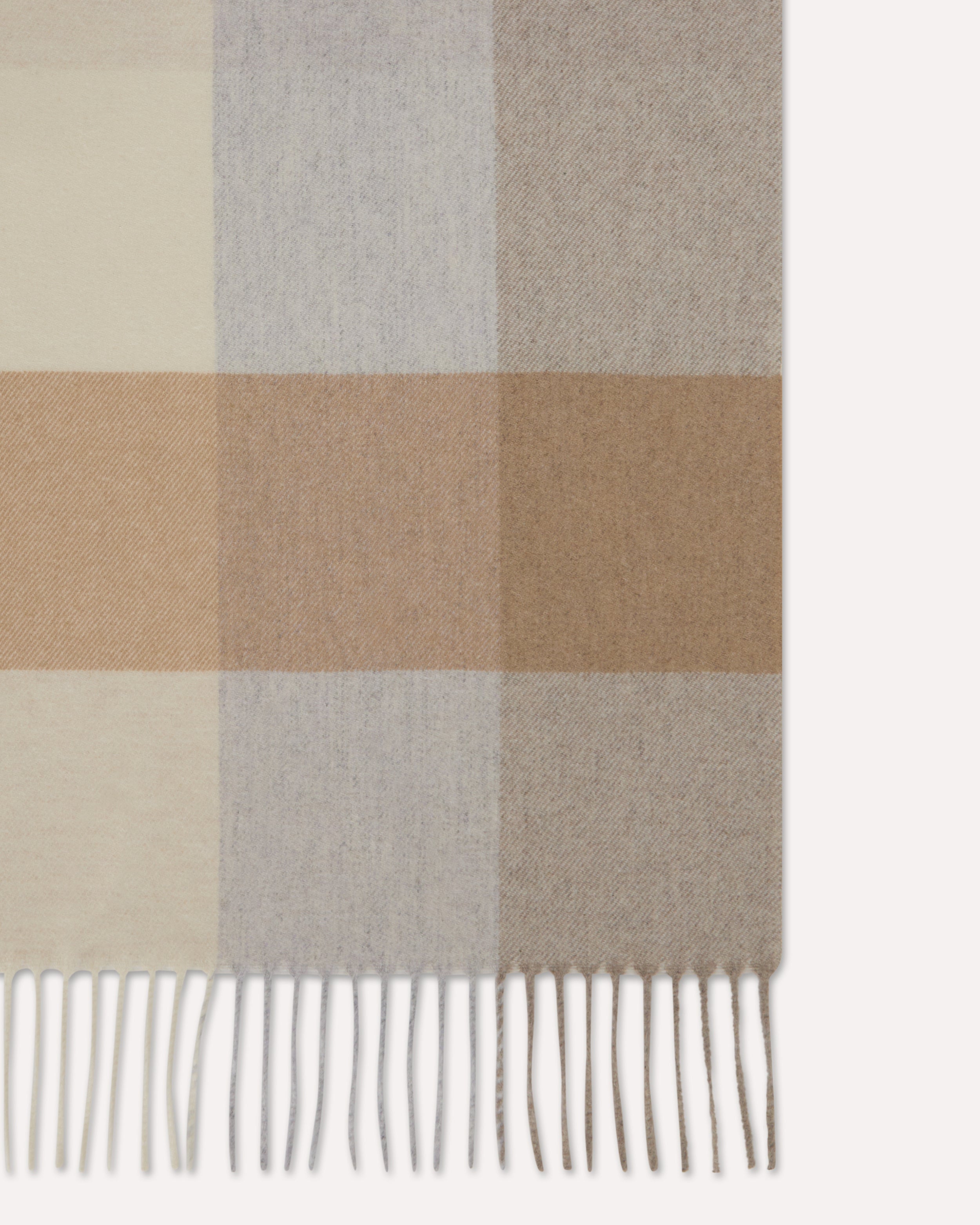Beige and camel checked scarf BEIGE/CAMEL Lardini 3