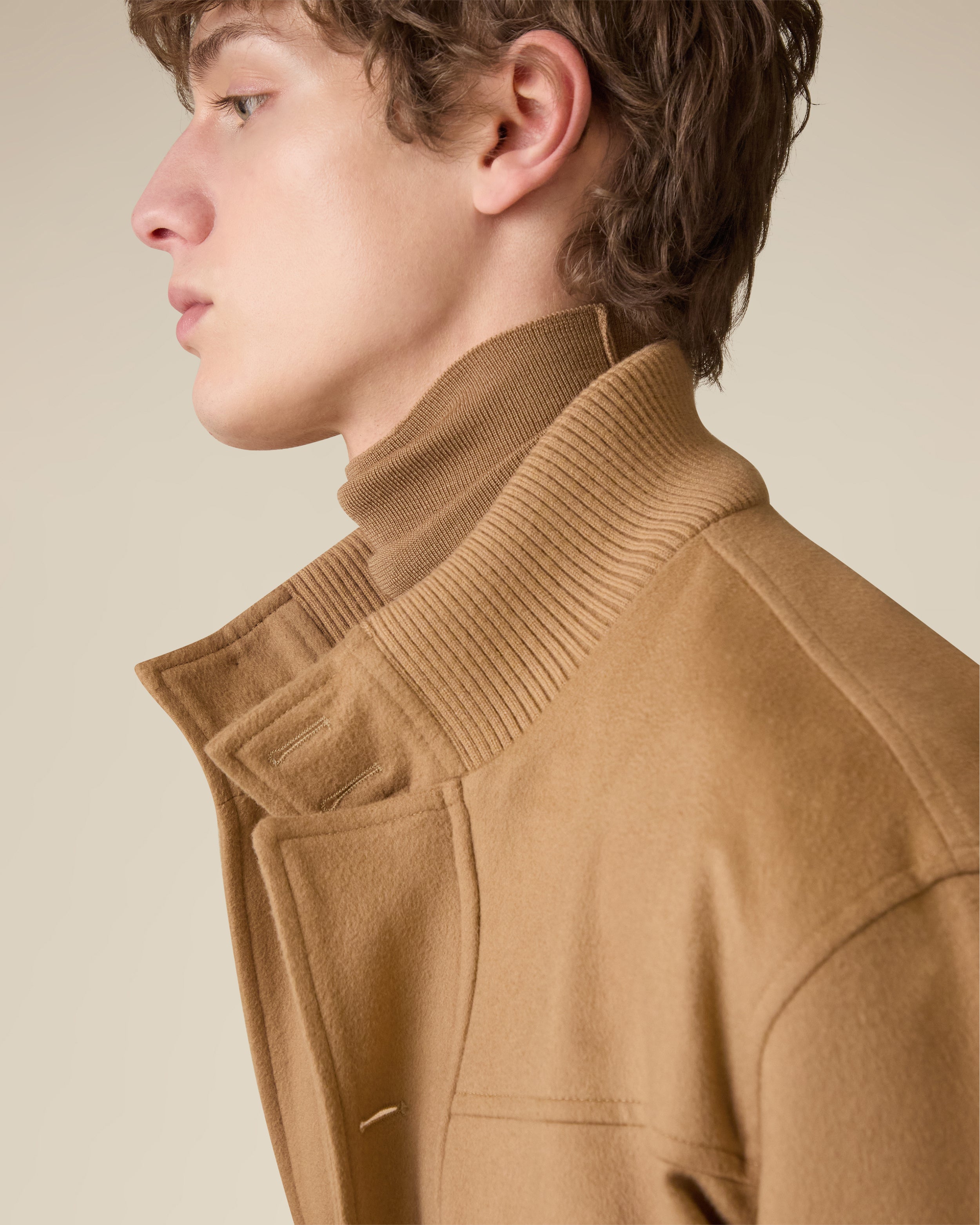 Padded jacket in camel wool and cashmere CAMEL Lardini 3