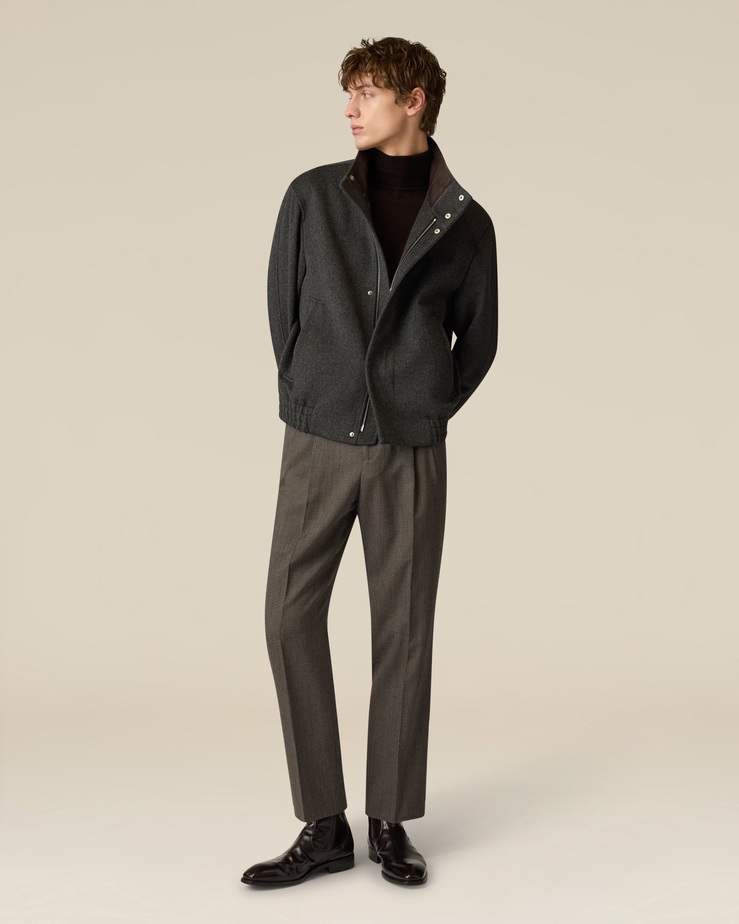 Brown wool trousers BROWN Lardini 2