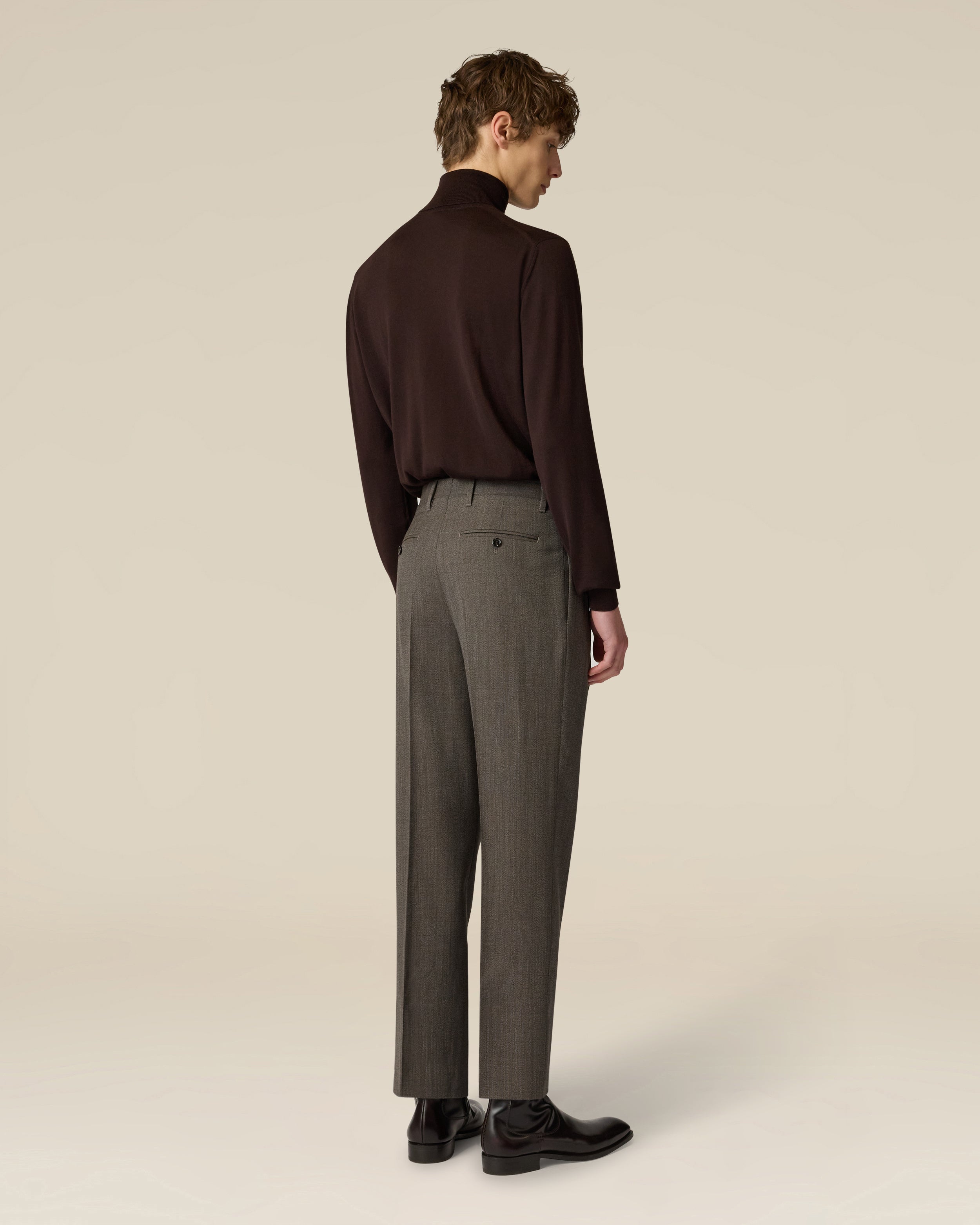 Brown wool trousers BROWN Lardini 5