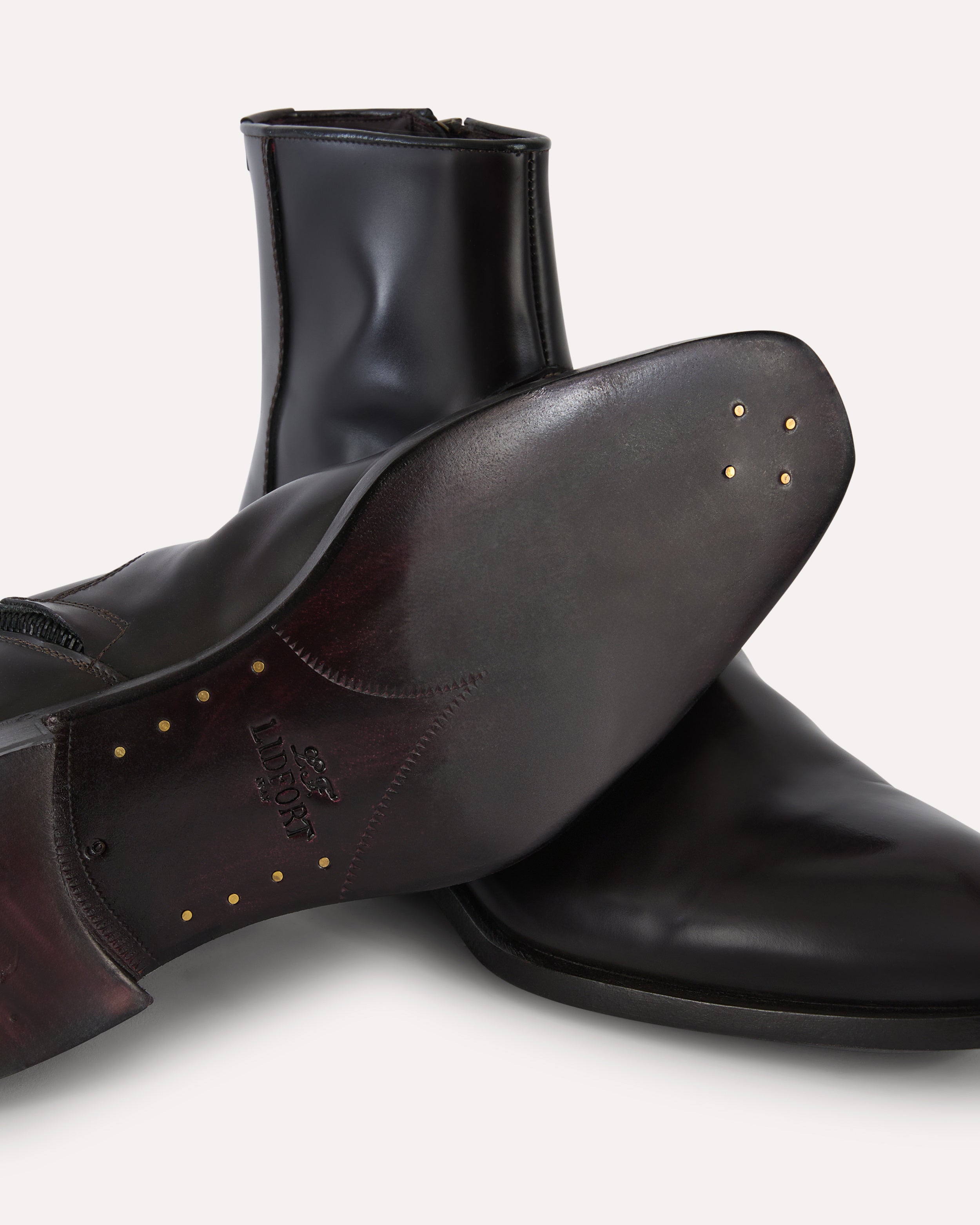 Bordeaux bull leather ankle boots BURGUNDY Lardini 2