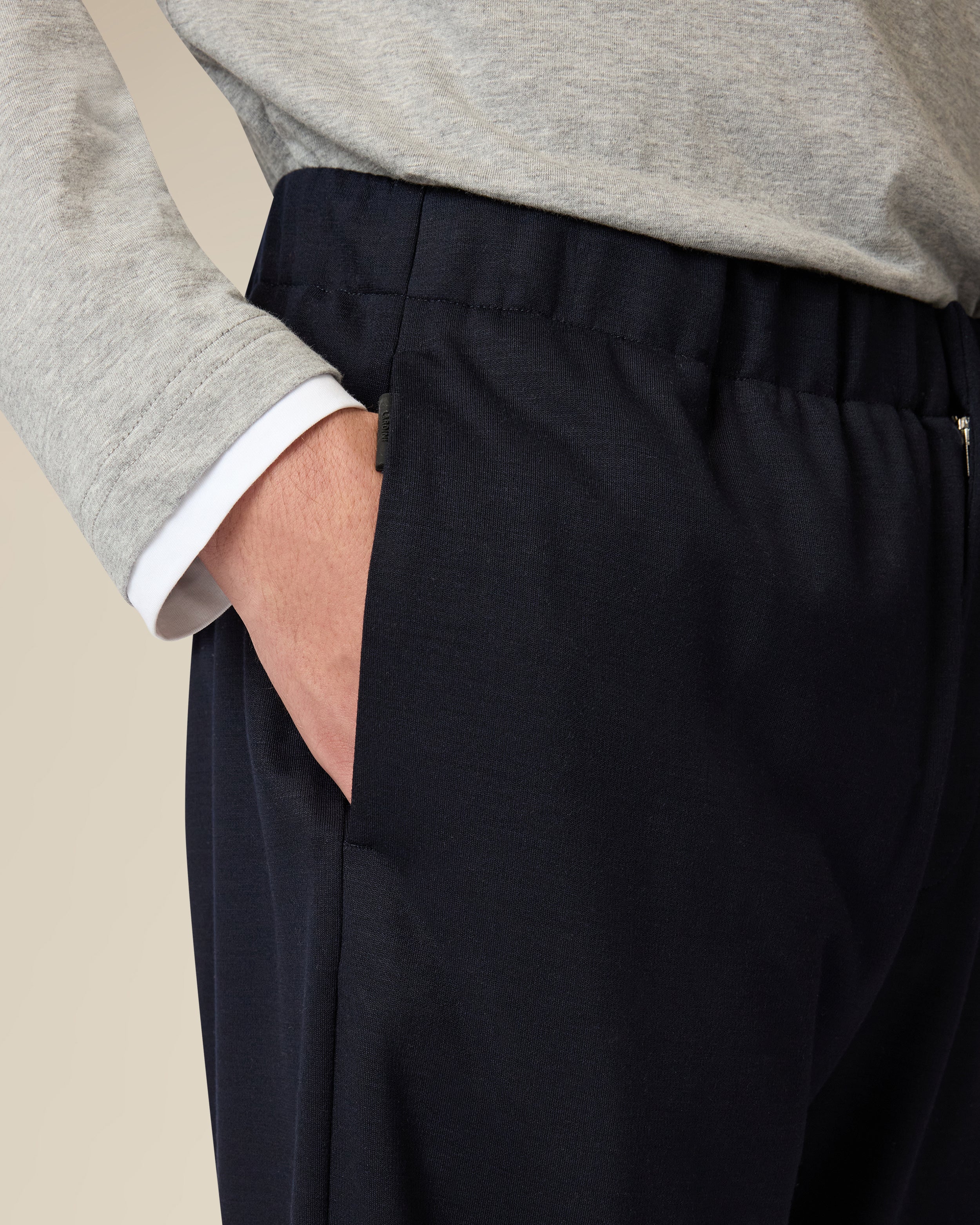 Blue wool and Tencel jersey trousers BLUE Lardini 3